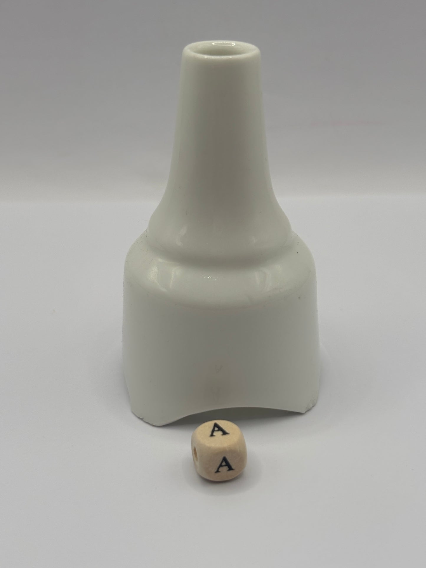 Vintage white stoneware pie funnel