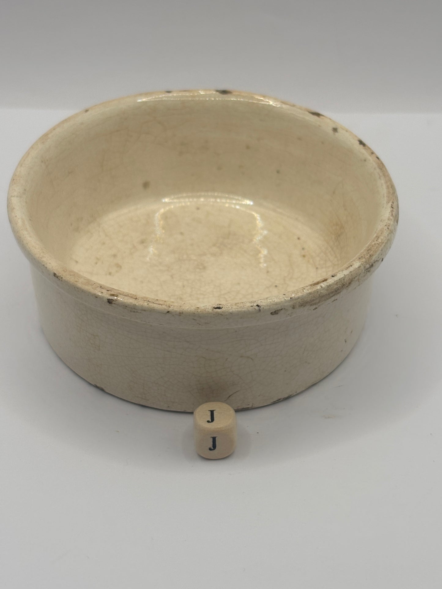 Old plain stoneware meat paste pot, potted meat (J)