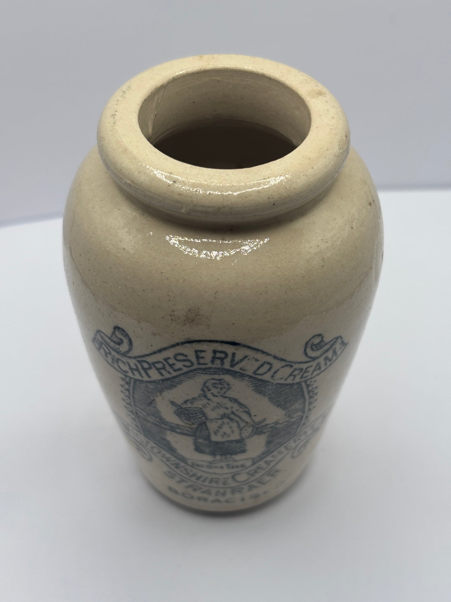 Old Stranraer rich preserved cream pot, milk maid