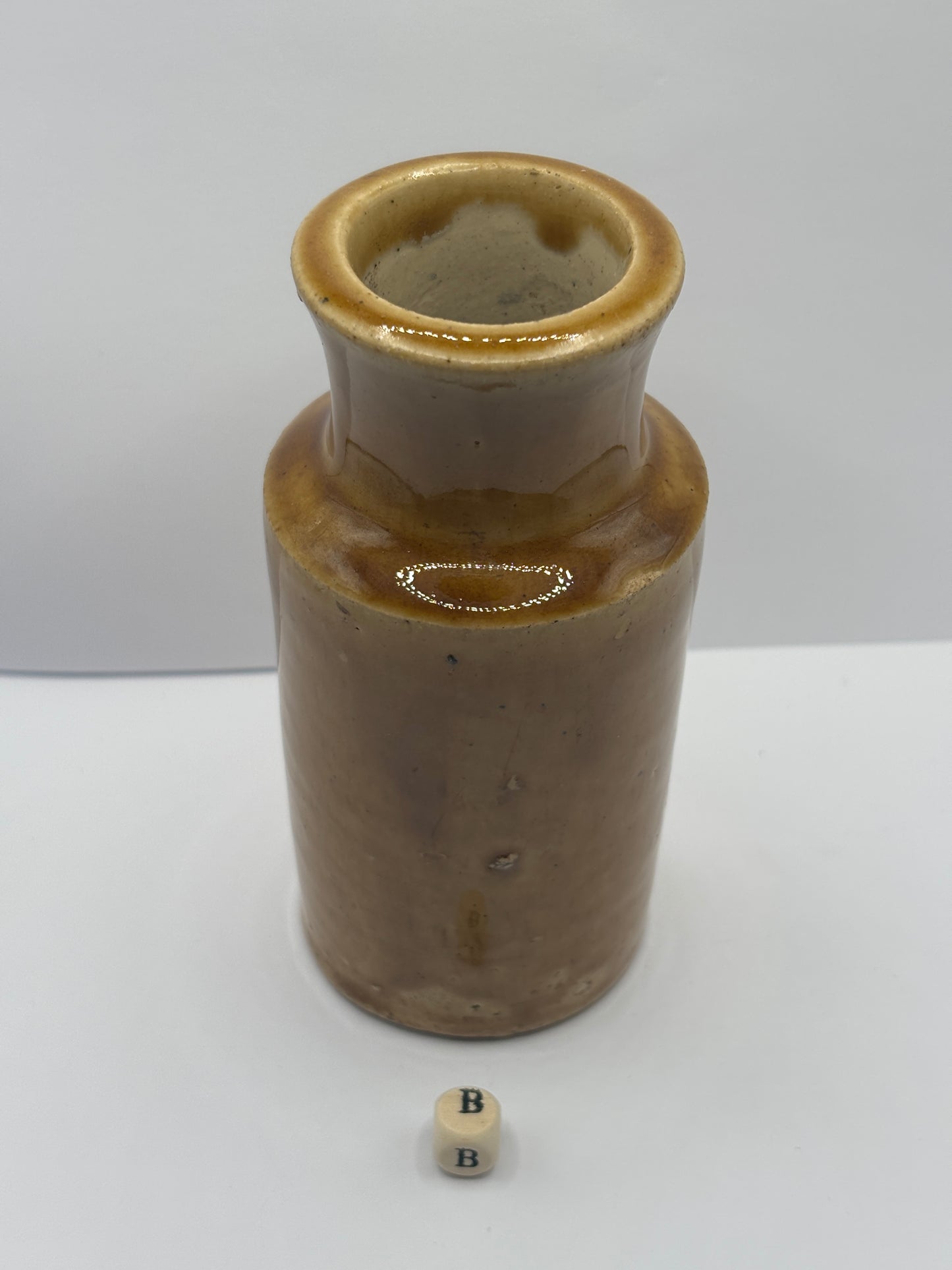 Old stoneware blacking pot (B)