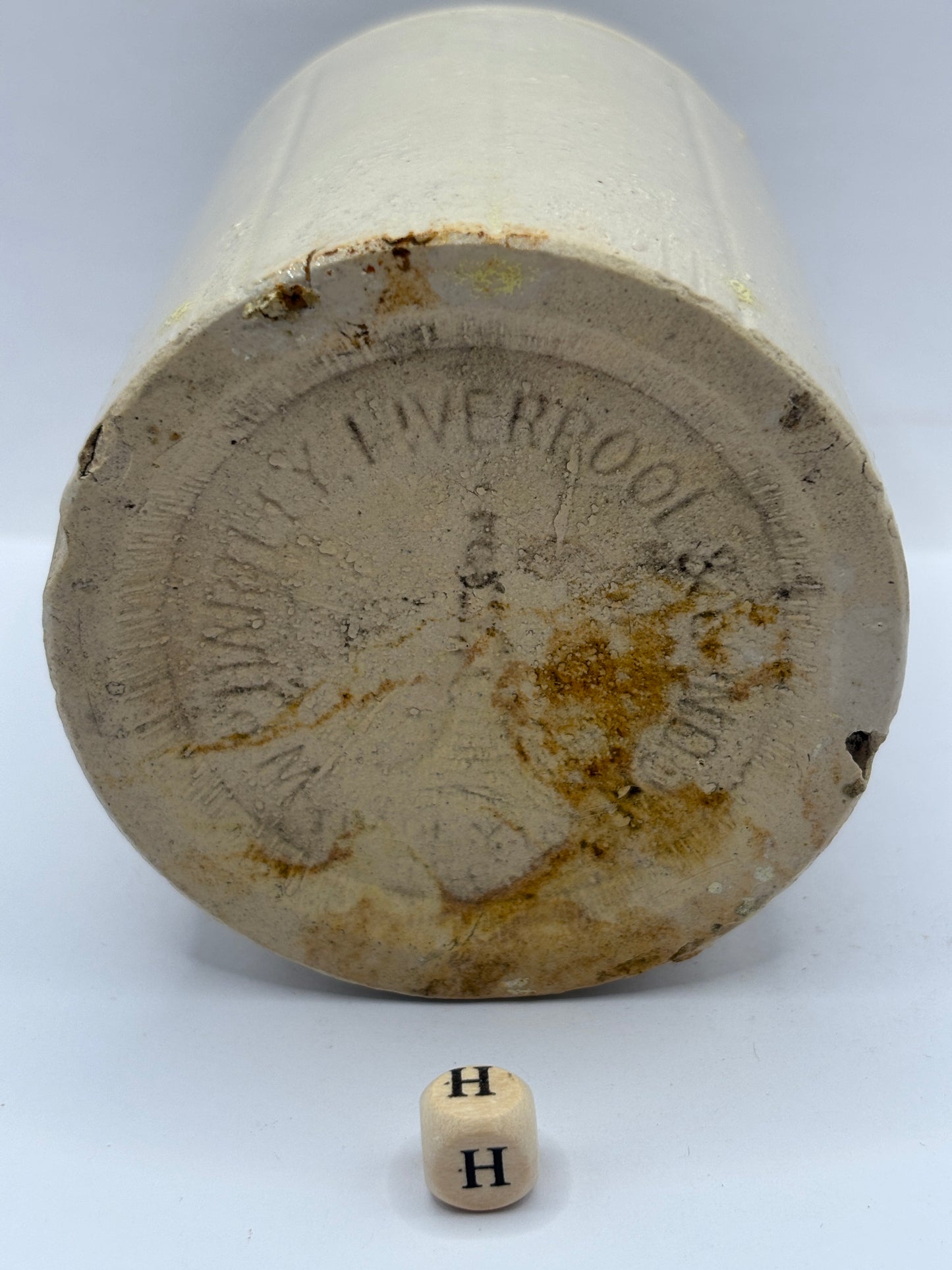 Old 1lb ribbed stoneware jam pot (H) Hartley’s