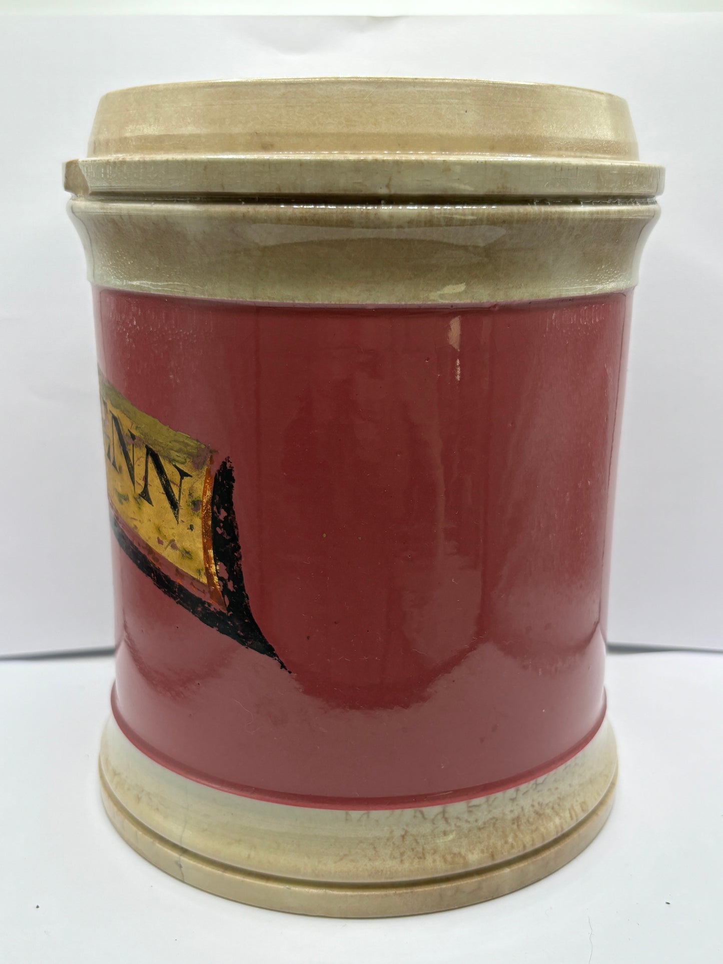 Old large pink pharmacy jar