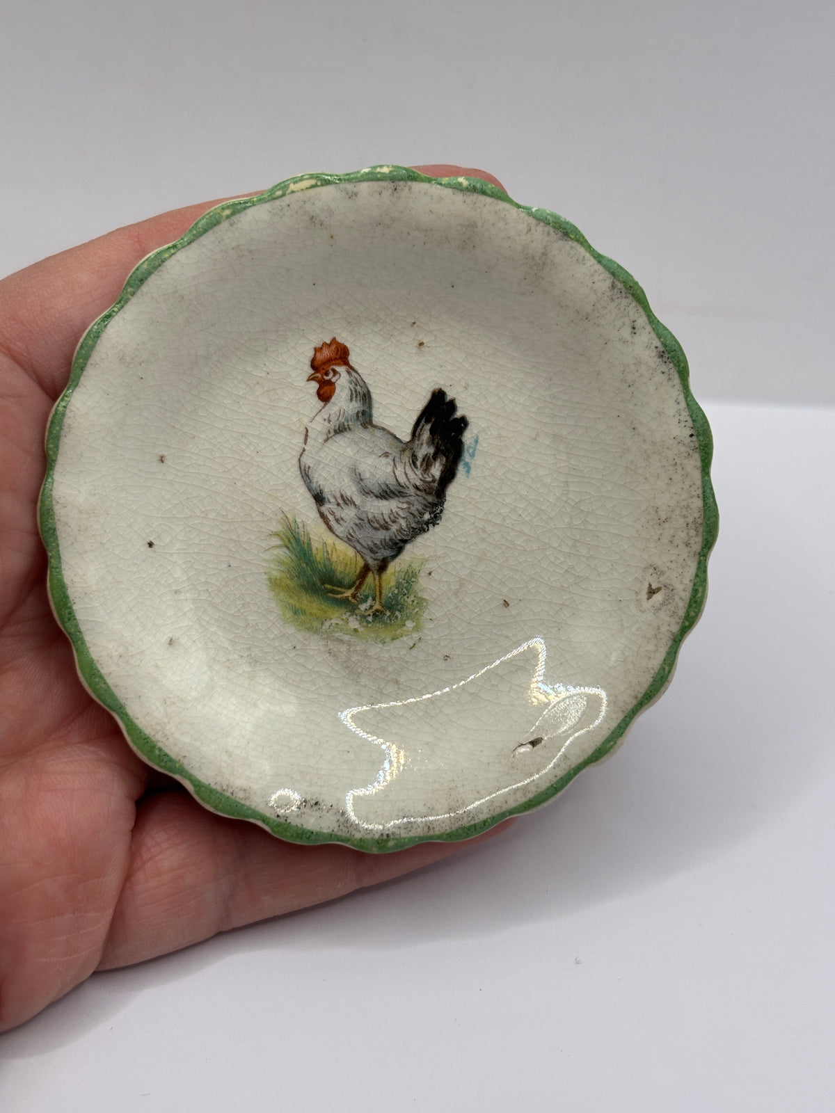 old small dolls house chicken plate