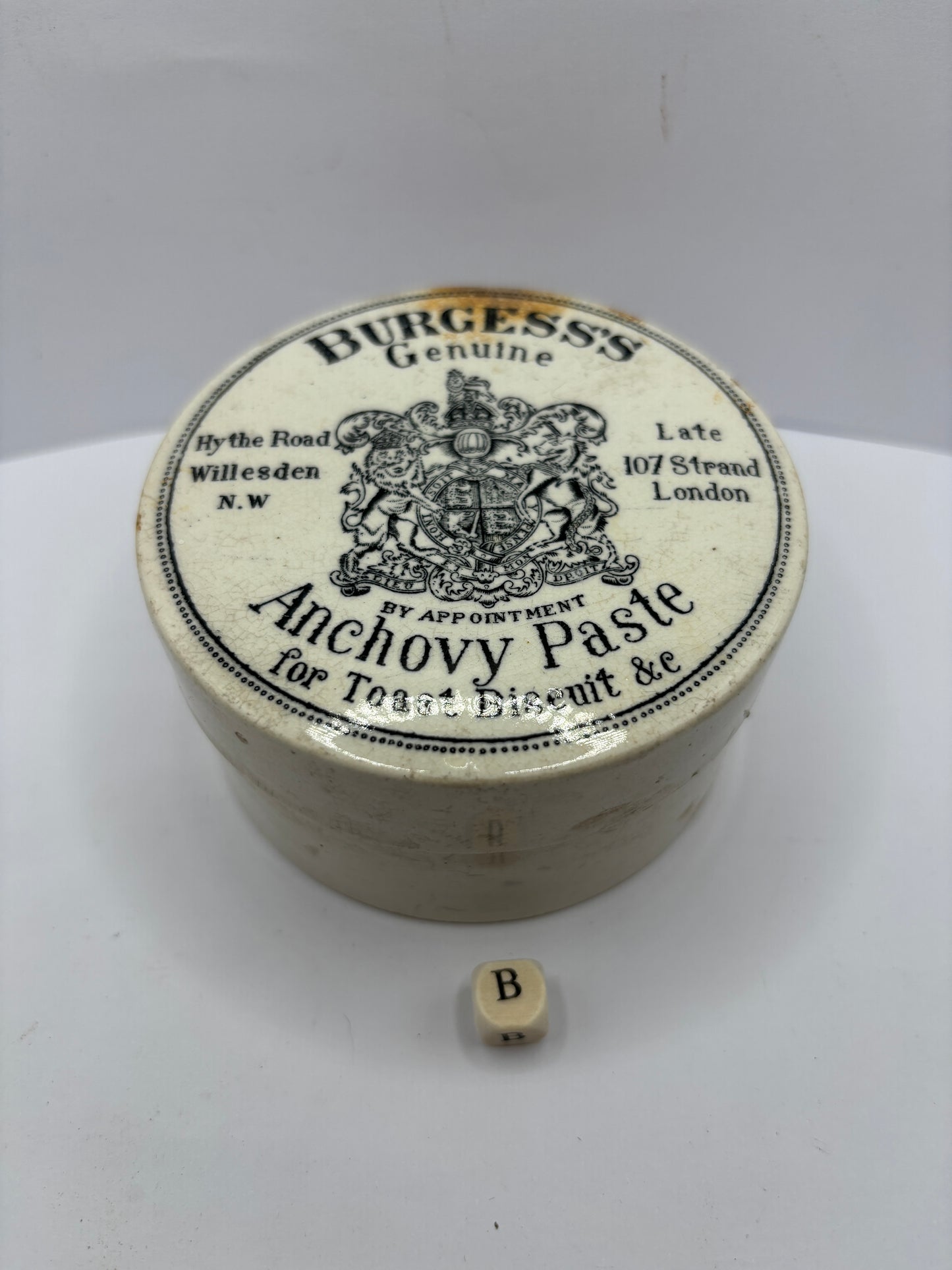 Advertising lid & base, Burgess anchovy paste (B)