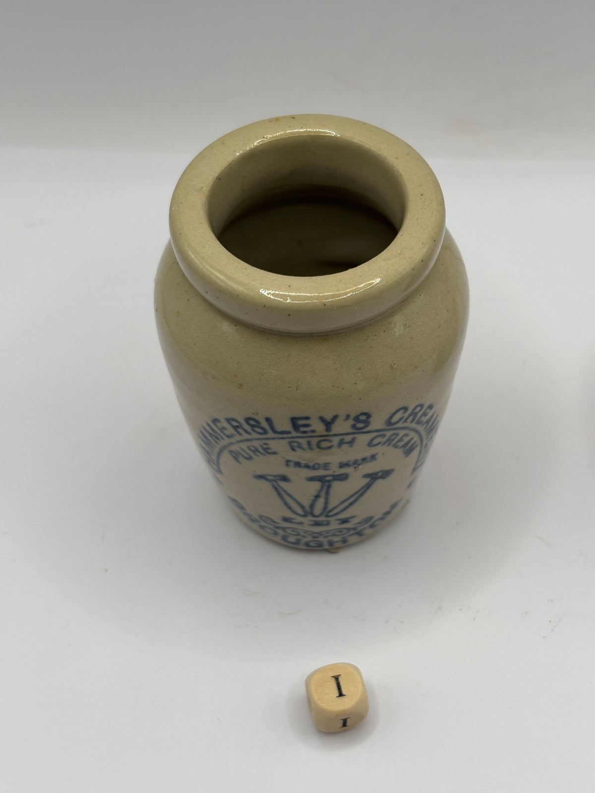 Old advertising cream pot, Hammersleys creamery (i)
