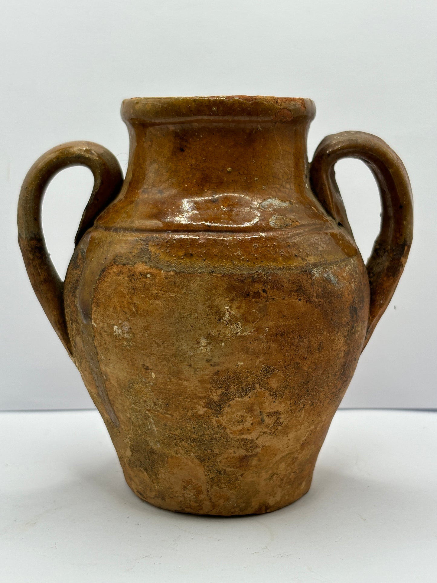 Old small double handled stoneware jug