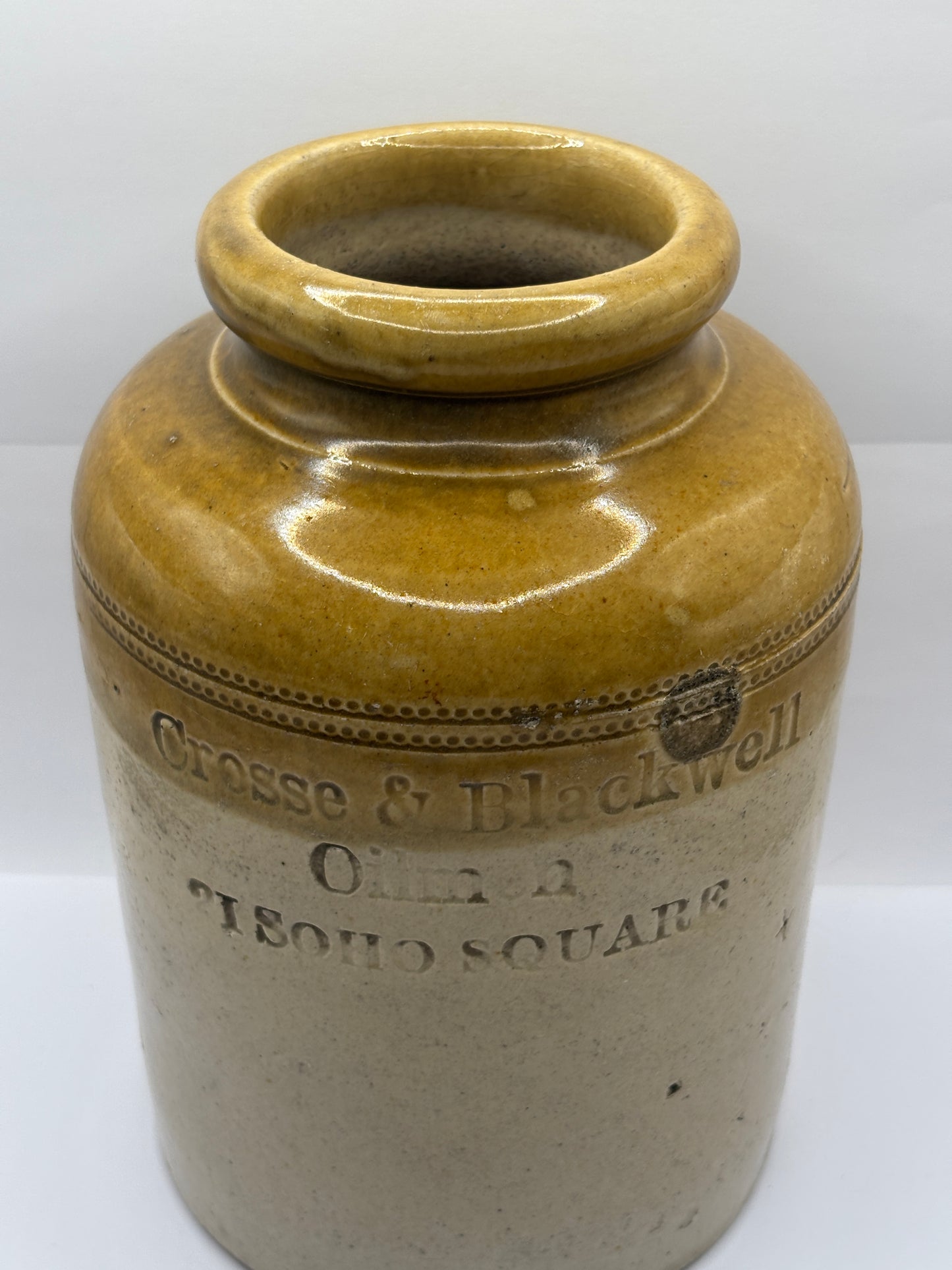 Old advertising pantry pot, storage jar, Crosse & Blackwell