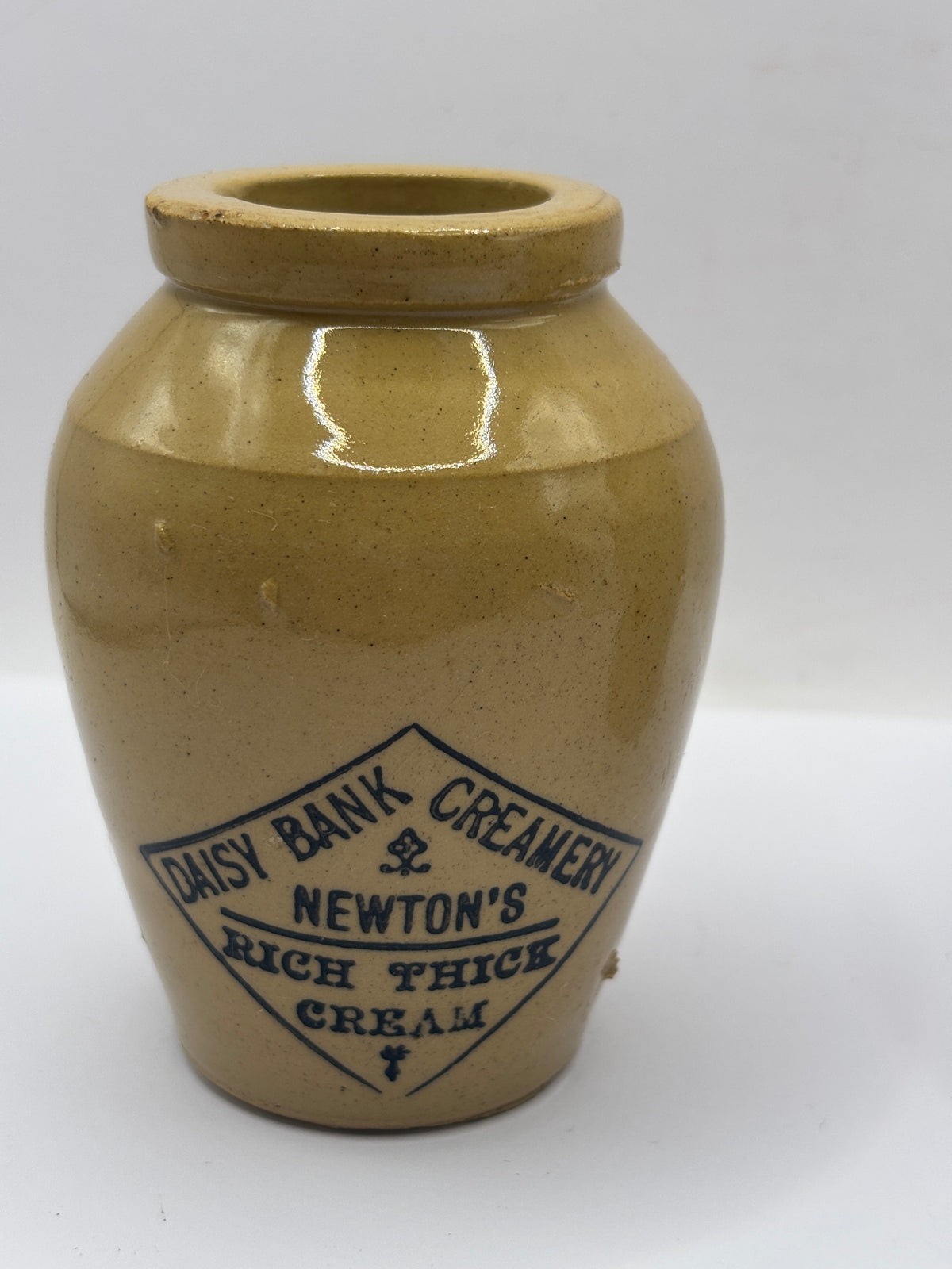Old advertising cream pot, Daisy Bank Creamery, rich thick cream