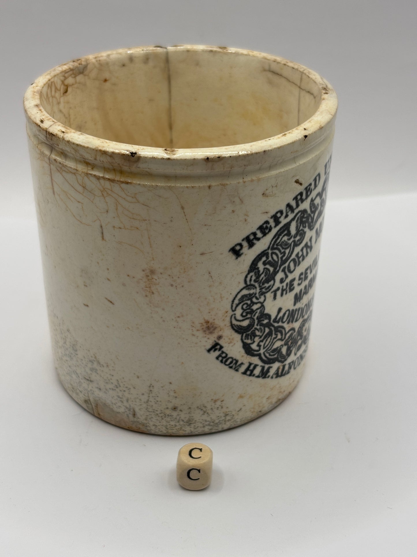 Old rare 1lb John Moirs marmalade jar, seville orange marmalade (c)