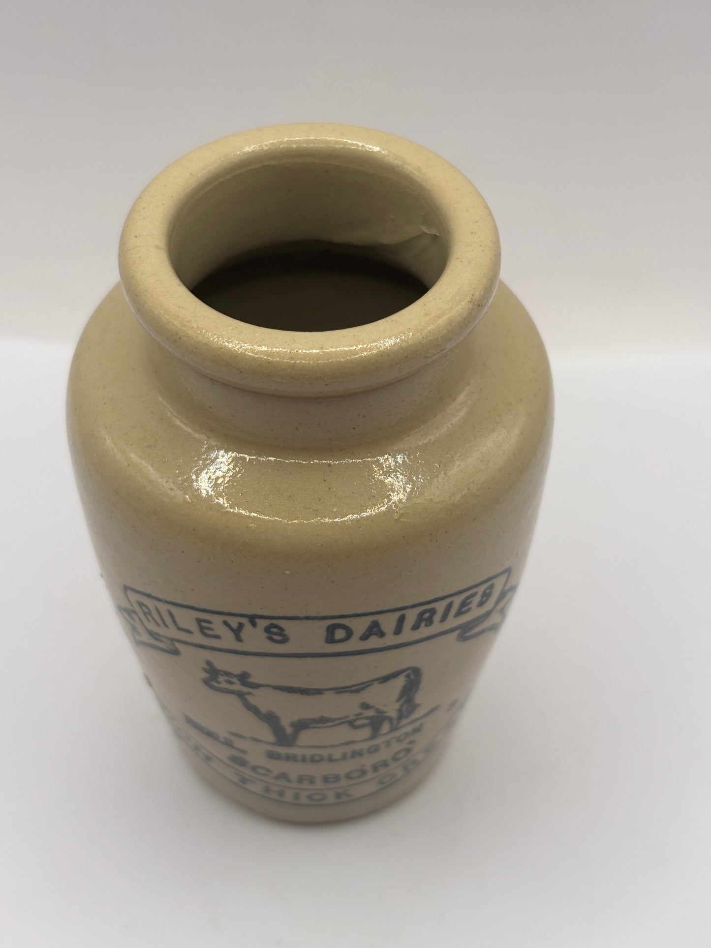 Old advertising cream pot. Rileys dairies Scarboro