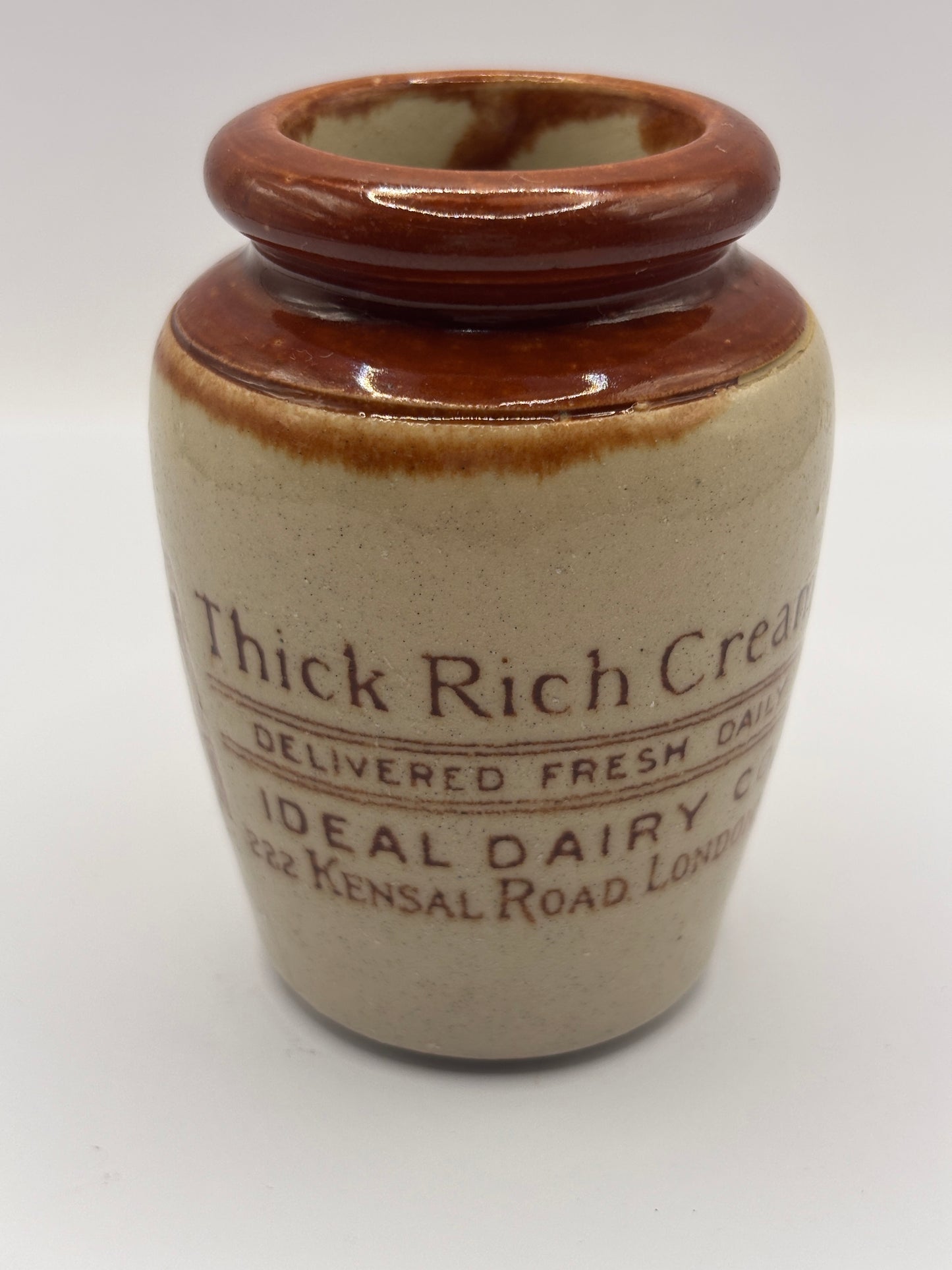Old advertising cream pot, Ideal dairy. Rich thick cream 7cms