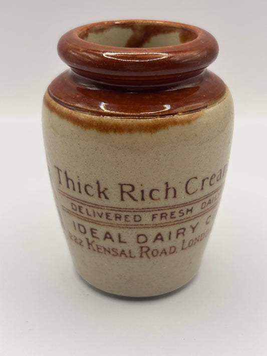 Old advertising cream pot, Ideal dairy. Rich thick cream 7cms