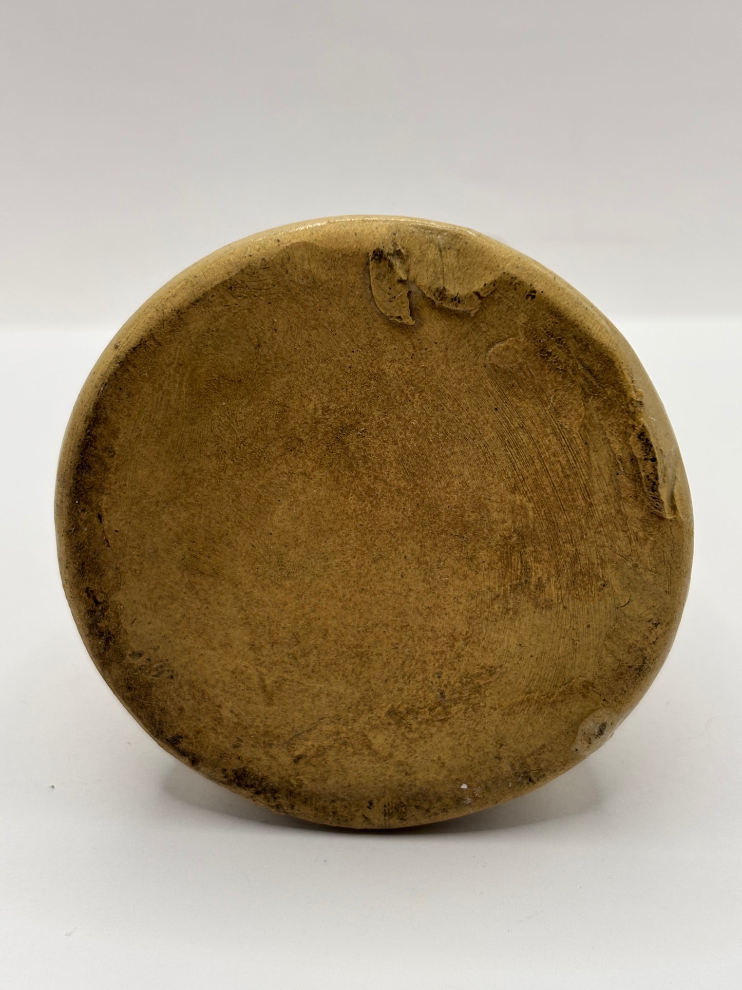 Old stoneware advertising cream pot, Helsby Creamery. Cheshire. Handled