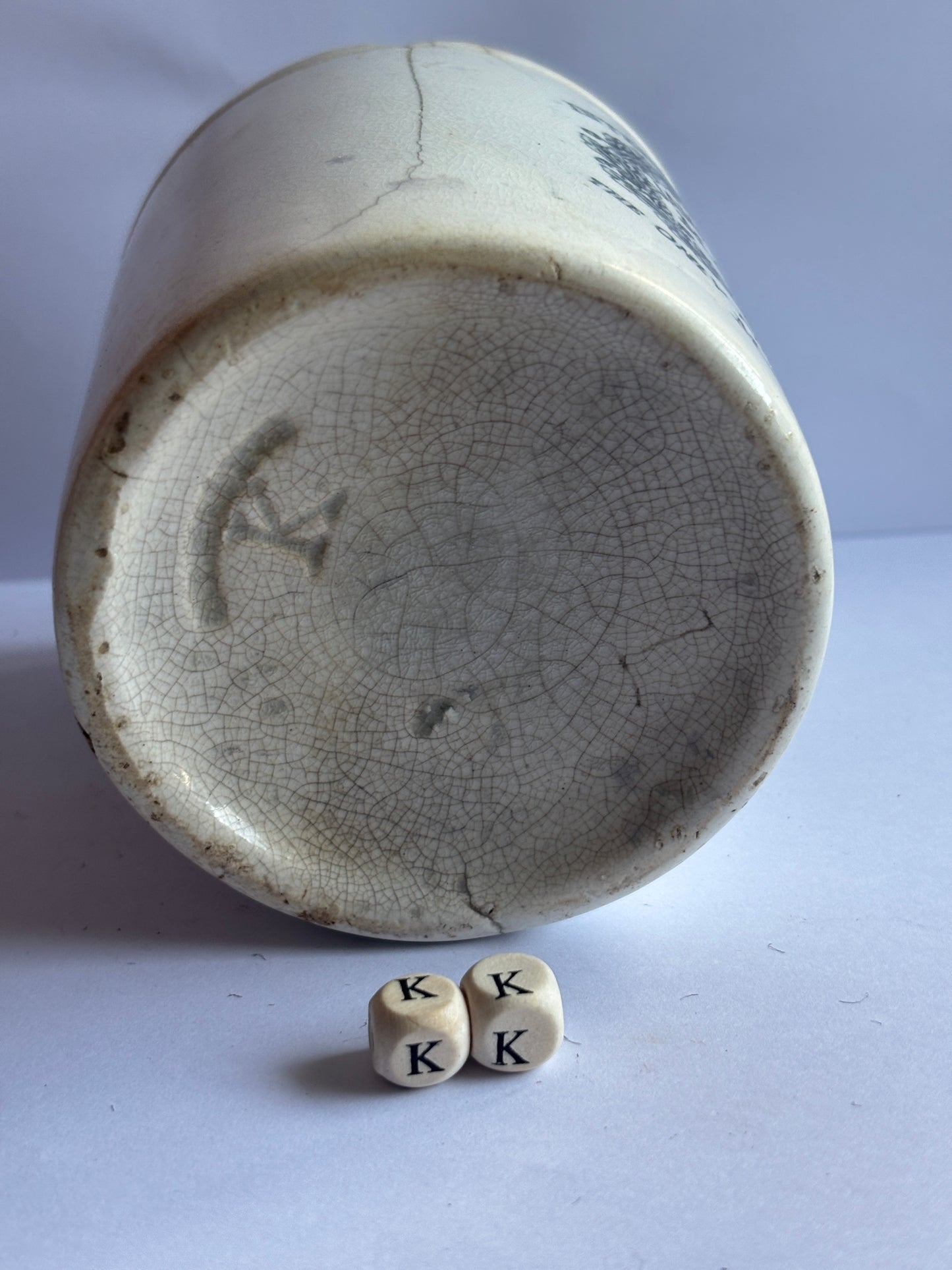 Old 1lb James Keiller dundee marmalade jar (kk) early version, damaged