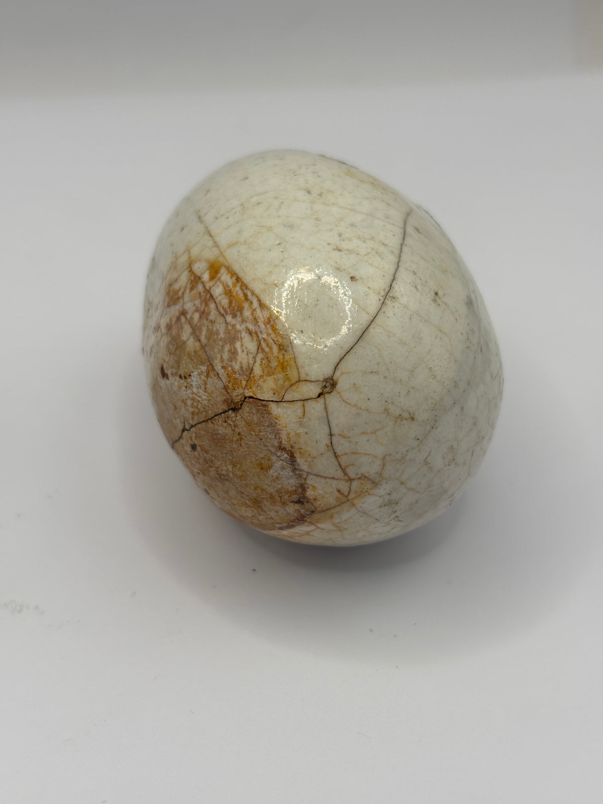 Old stoneware dummy egg, Broody egg