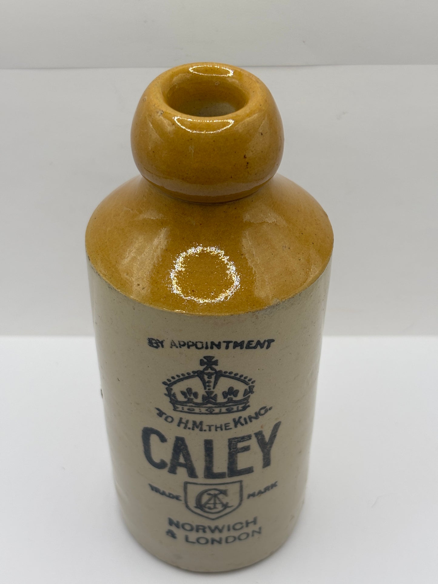 Old stoneware ginger beer bottle, Caley