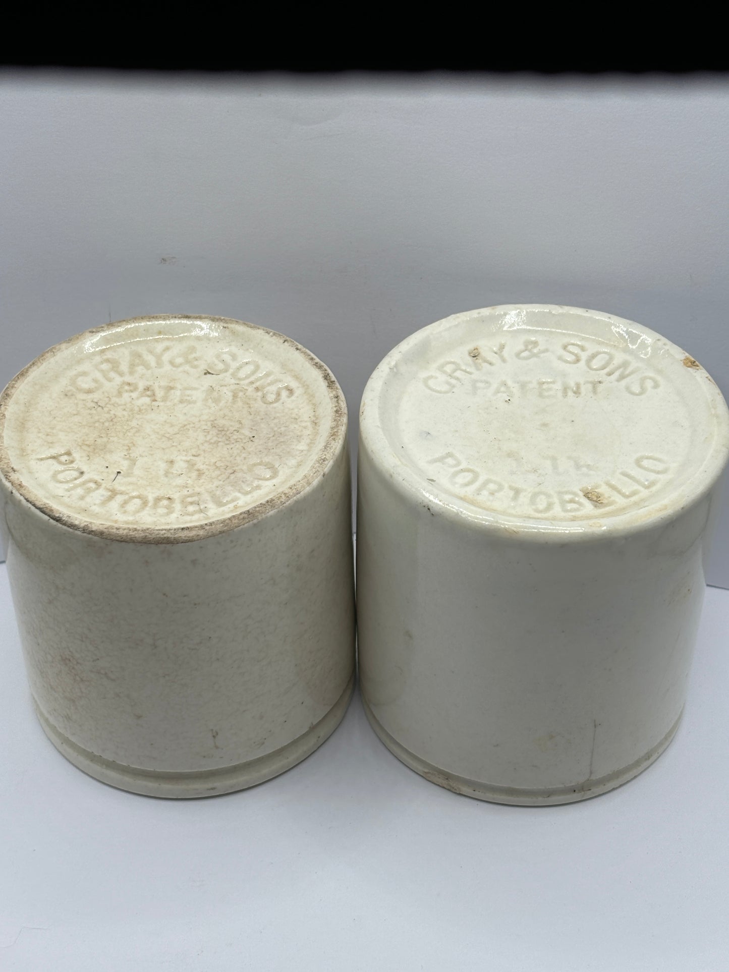 2 old advertising pots, Gray & Sons. Jam & marmalade