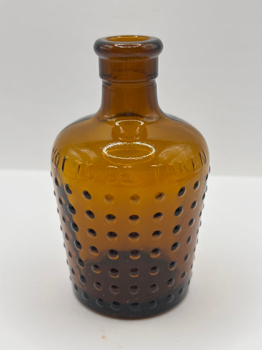 Old amber glass lysol bottle, not to be taken