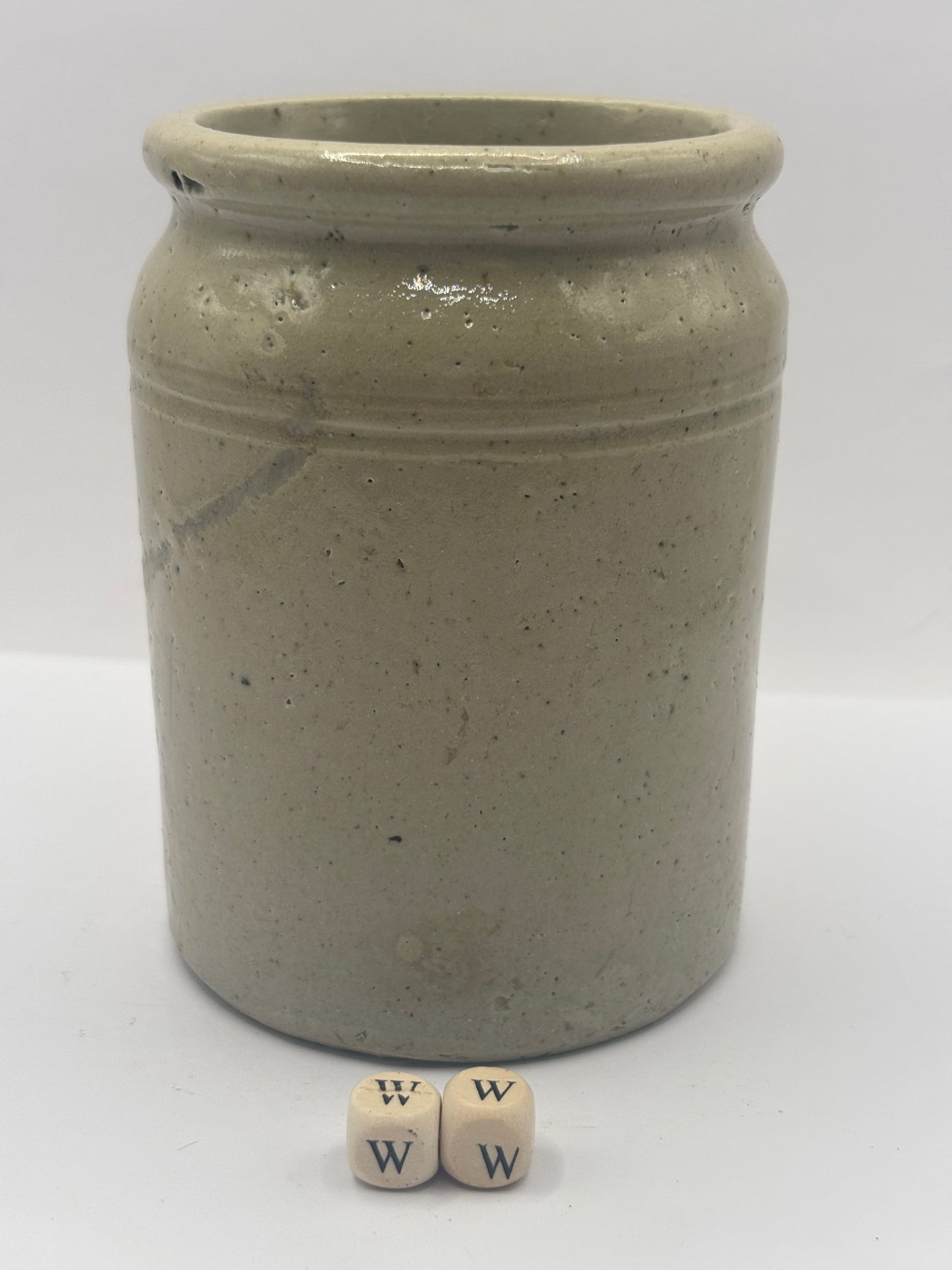 Old 1lb rolled top stoneware jam & marmalade pot (WW)