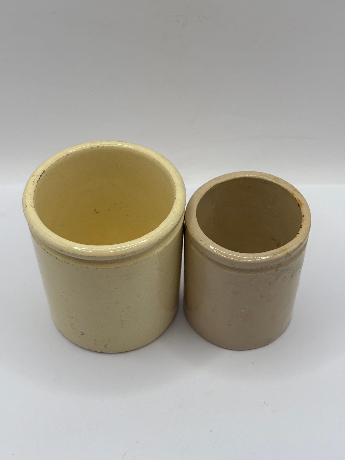 2 old Small stoneware pots
