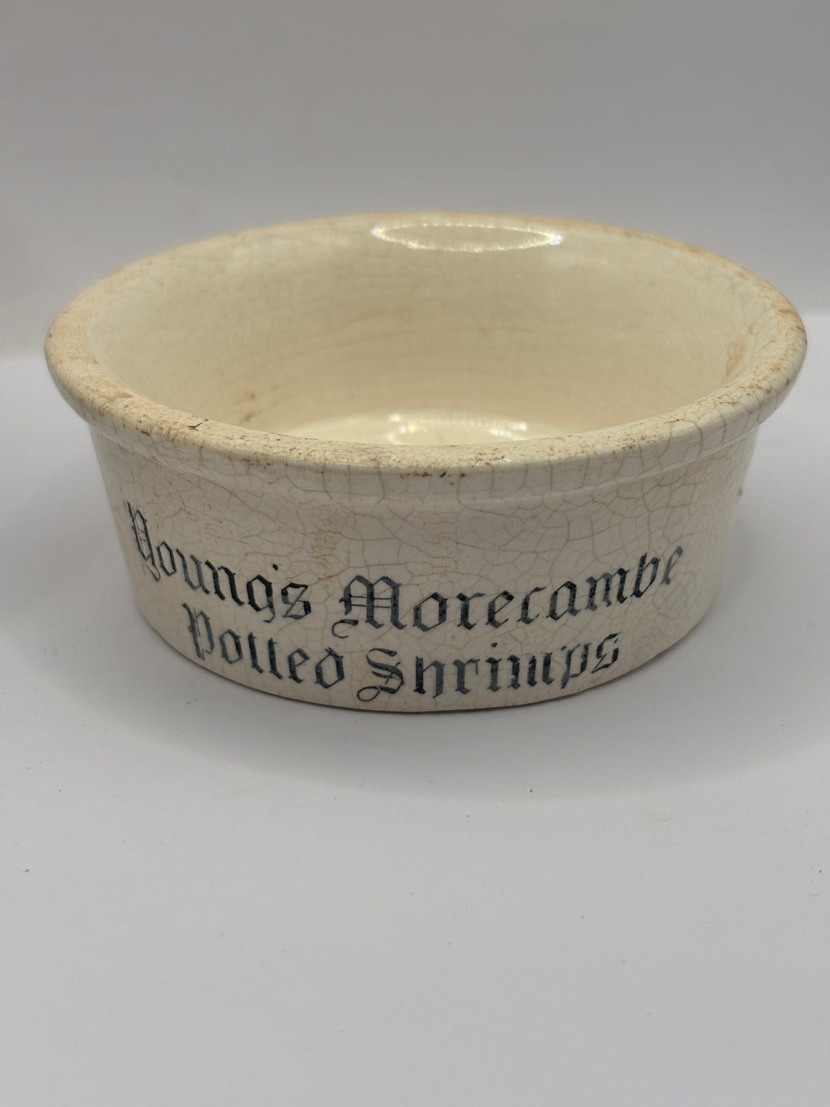Old advertising paste pot, Youngs Morecambe Potted shrimps