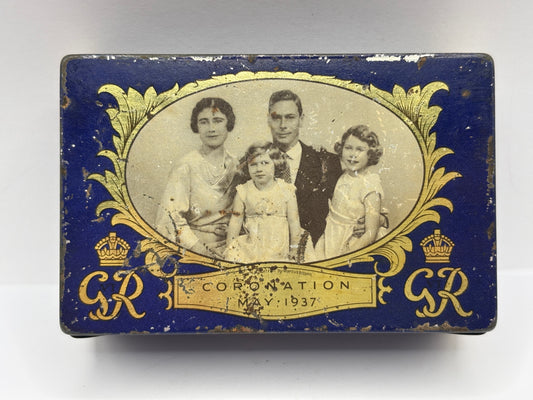 Old advertising tin,coronation may 1937 tobacco tin