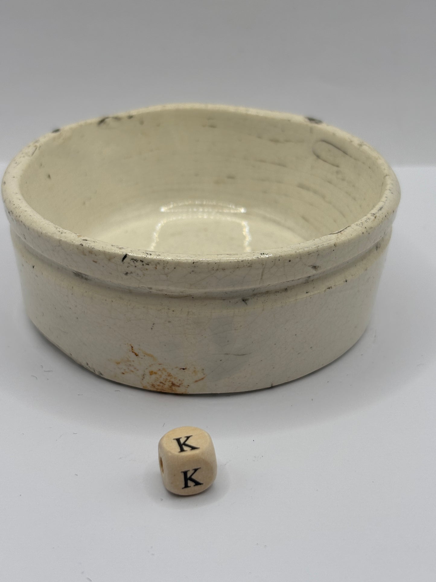 Old plain stoneware meat paste pot, potted meat (K)
