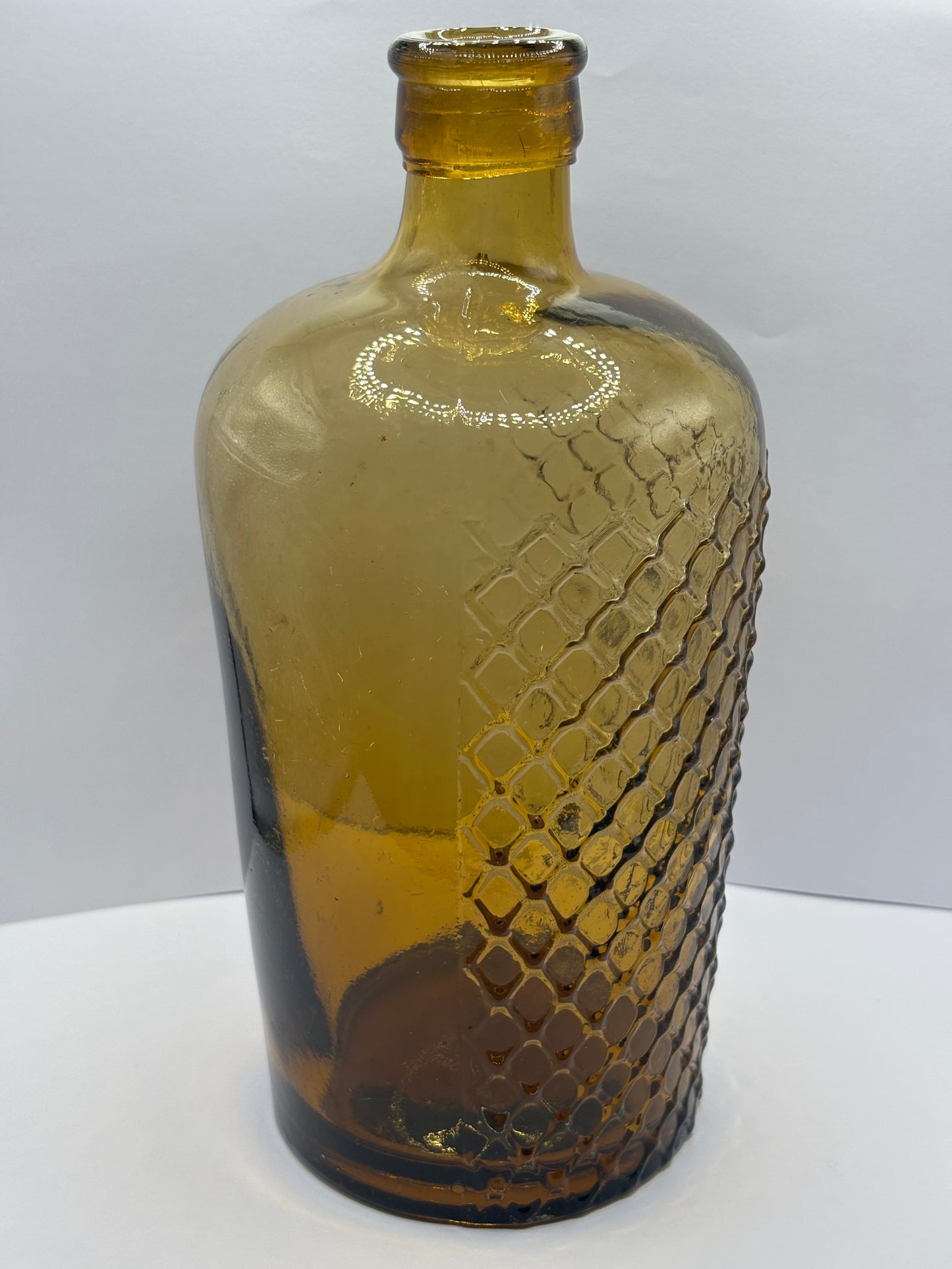 Old large amber glass lysol bottle 21.5cms