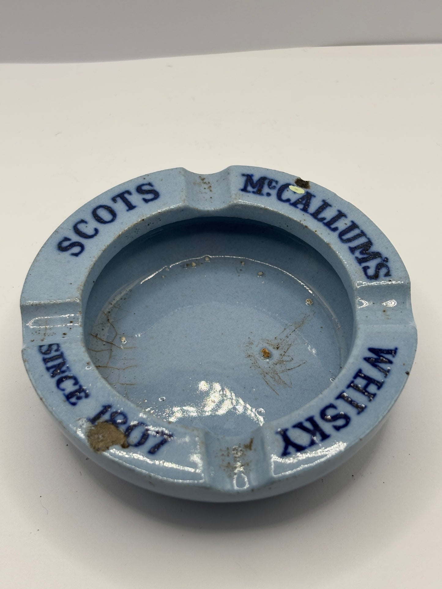 Old advertising whisky ashtray, Scots Mccallums