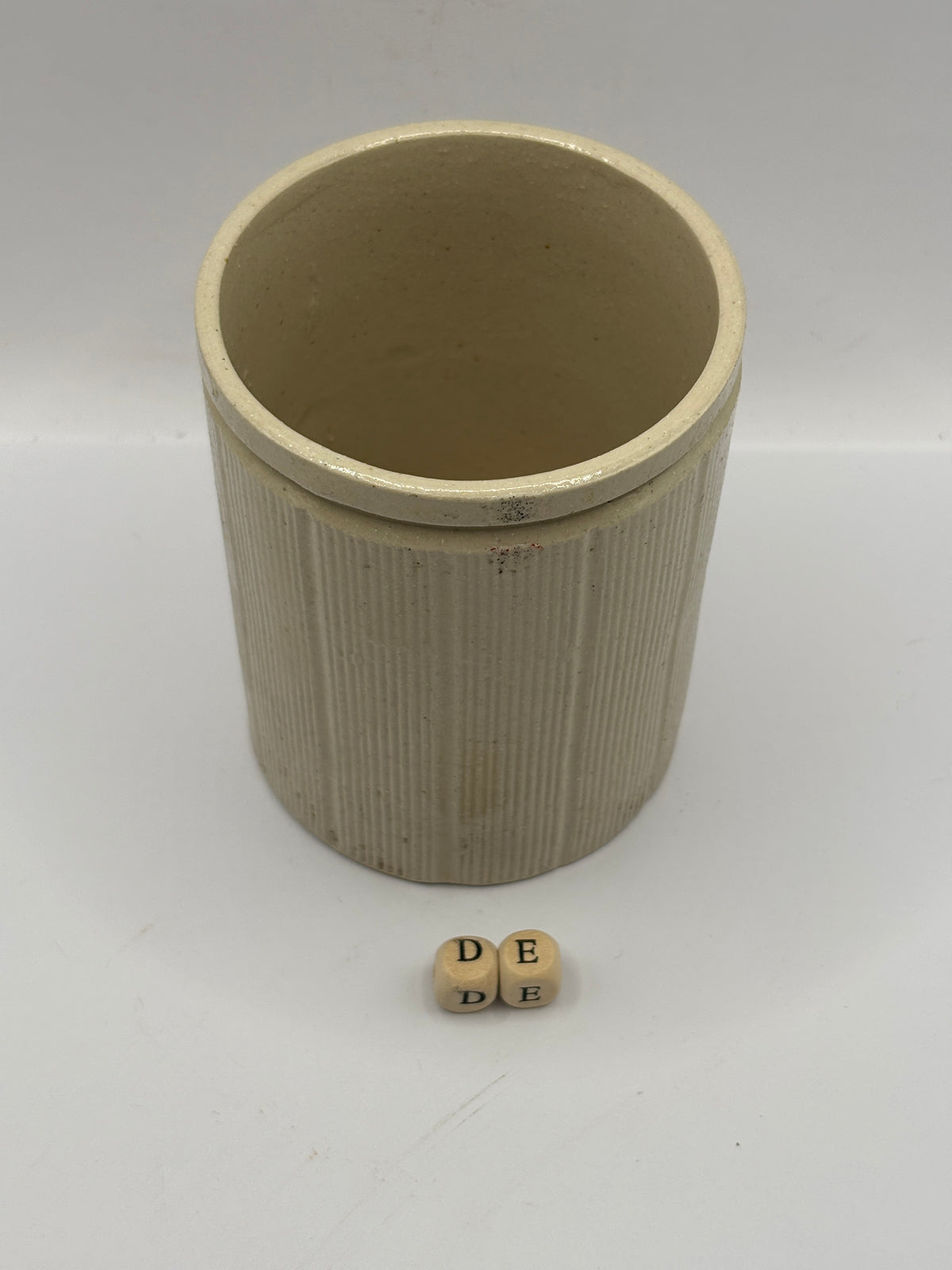 Old 1lb ribbed advertising stoneware jam pot (DE) Whittaker & Sons