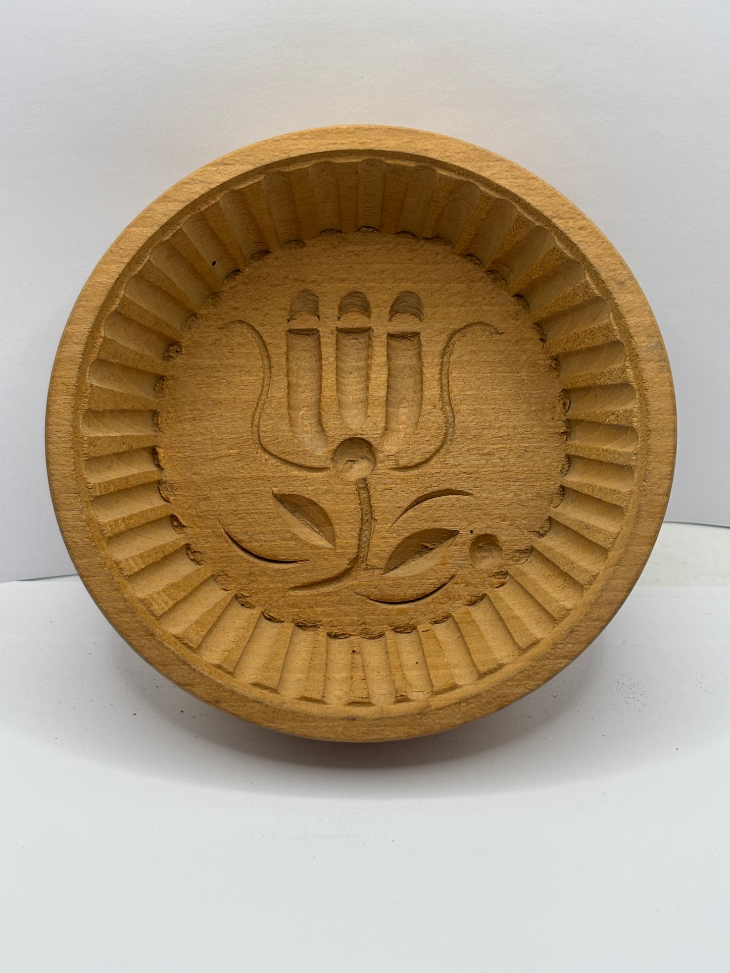vintage french carved butter mold/butter stamp