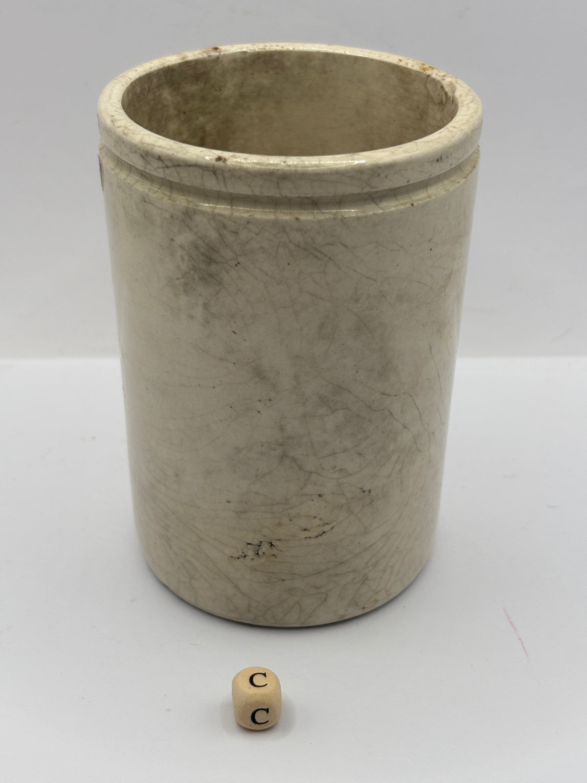 Old 1lb stoneware marmalade pot, James Keiller Dundee marmalade (c)