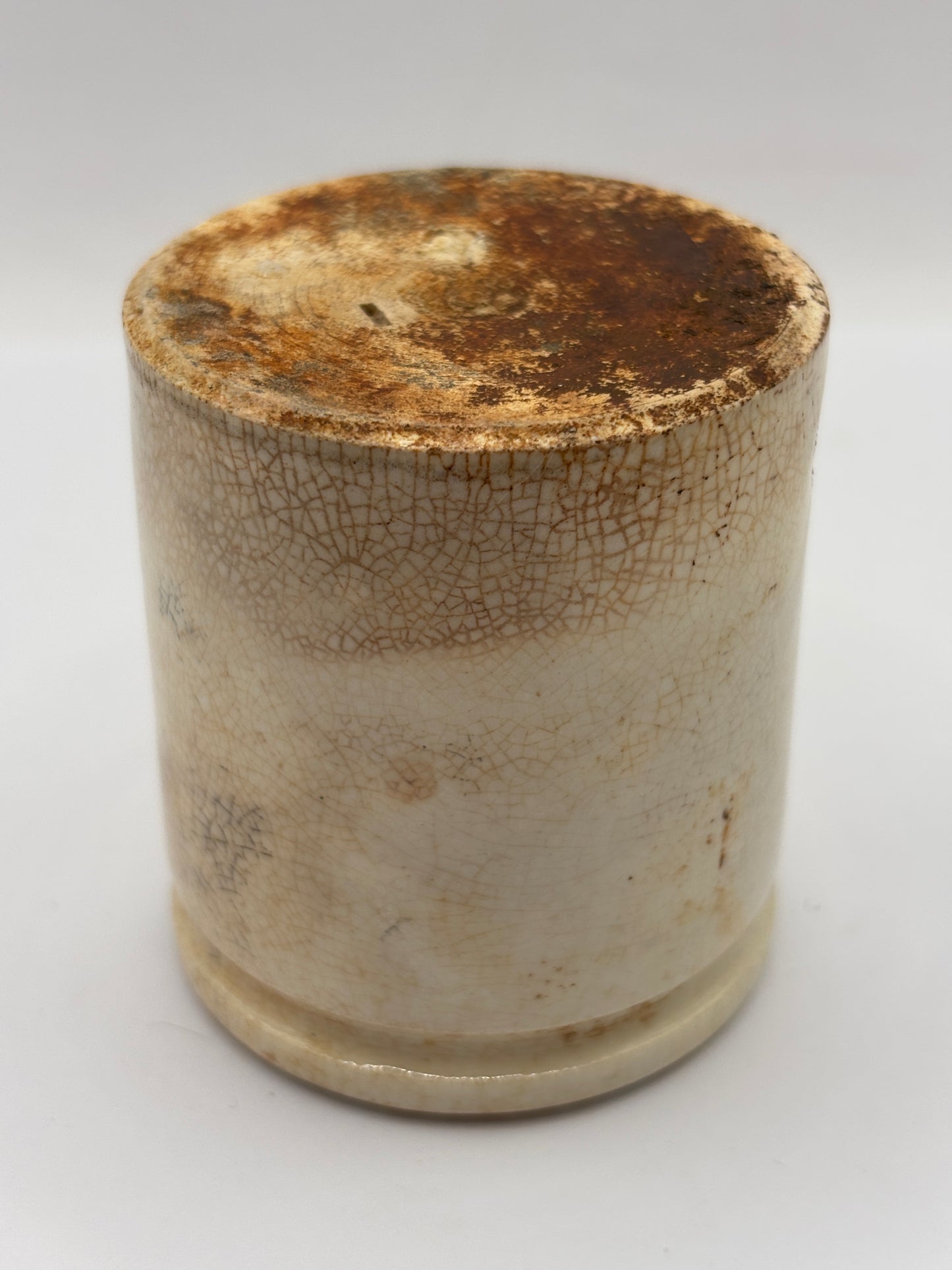 old Small stained stoneware pot