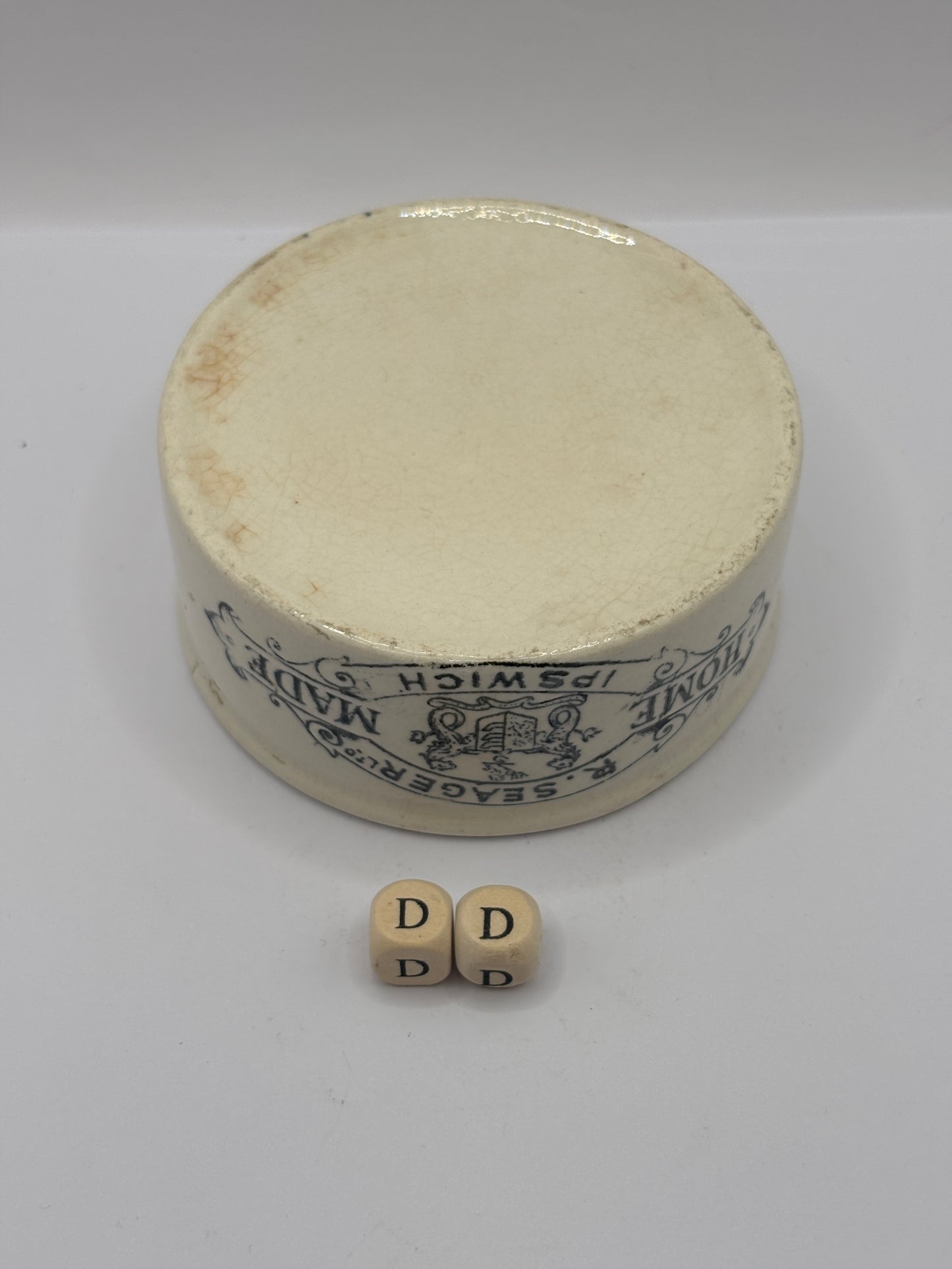 Old seager advertising meat paste pot. Home made meat paste (DD)