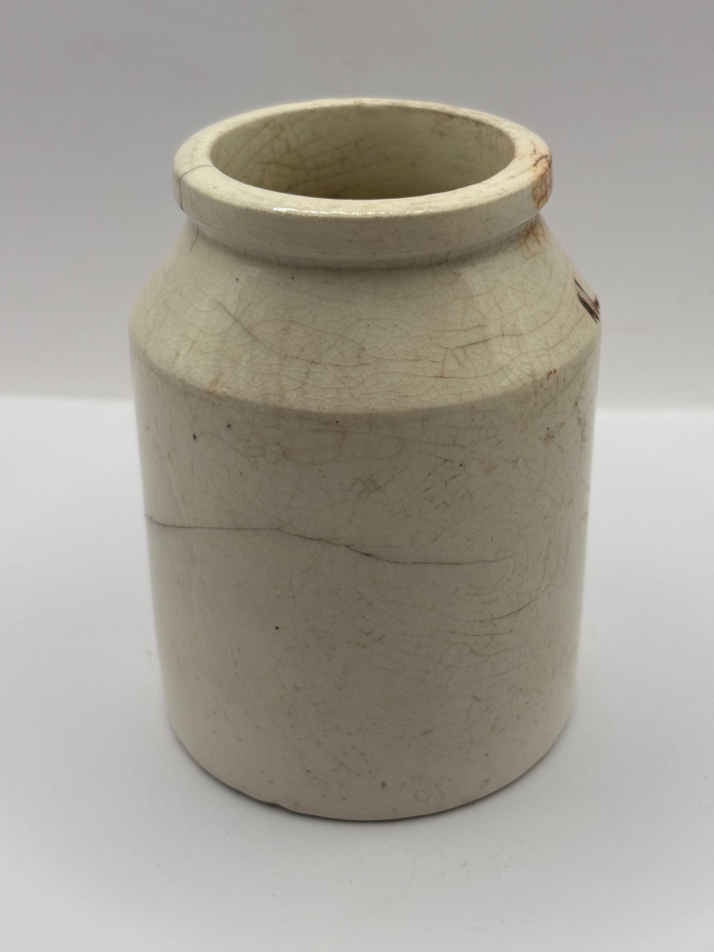 Old advertising jar, The normal company, London. Damaged