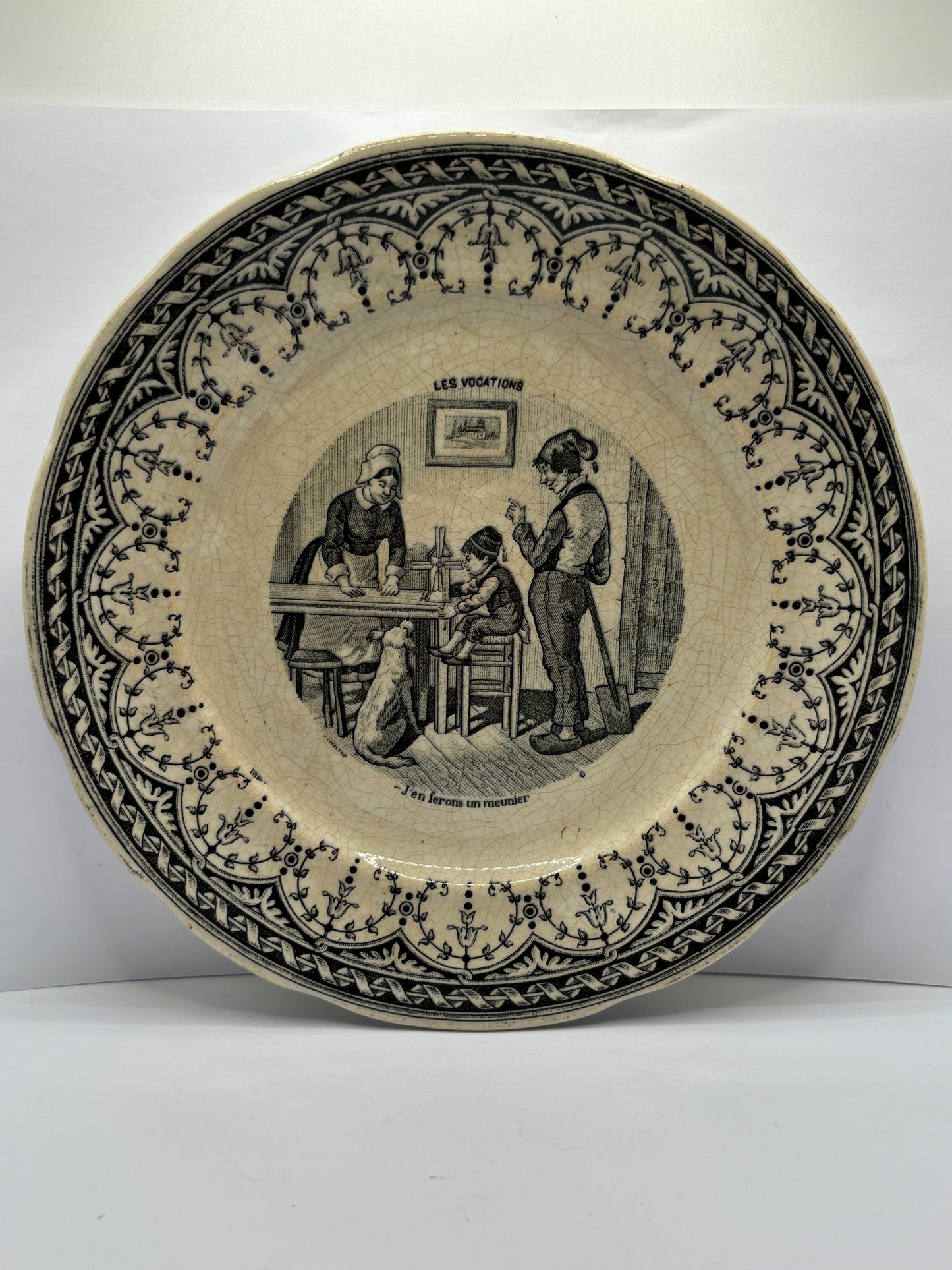 Antique french porcelain plate, mid 19th century