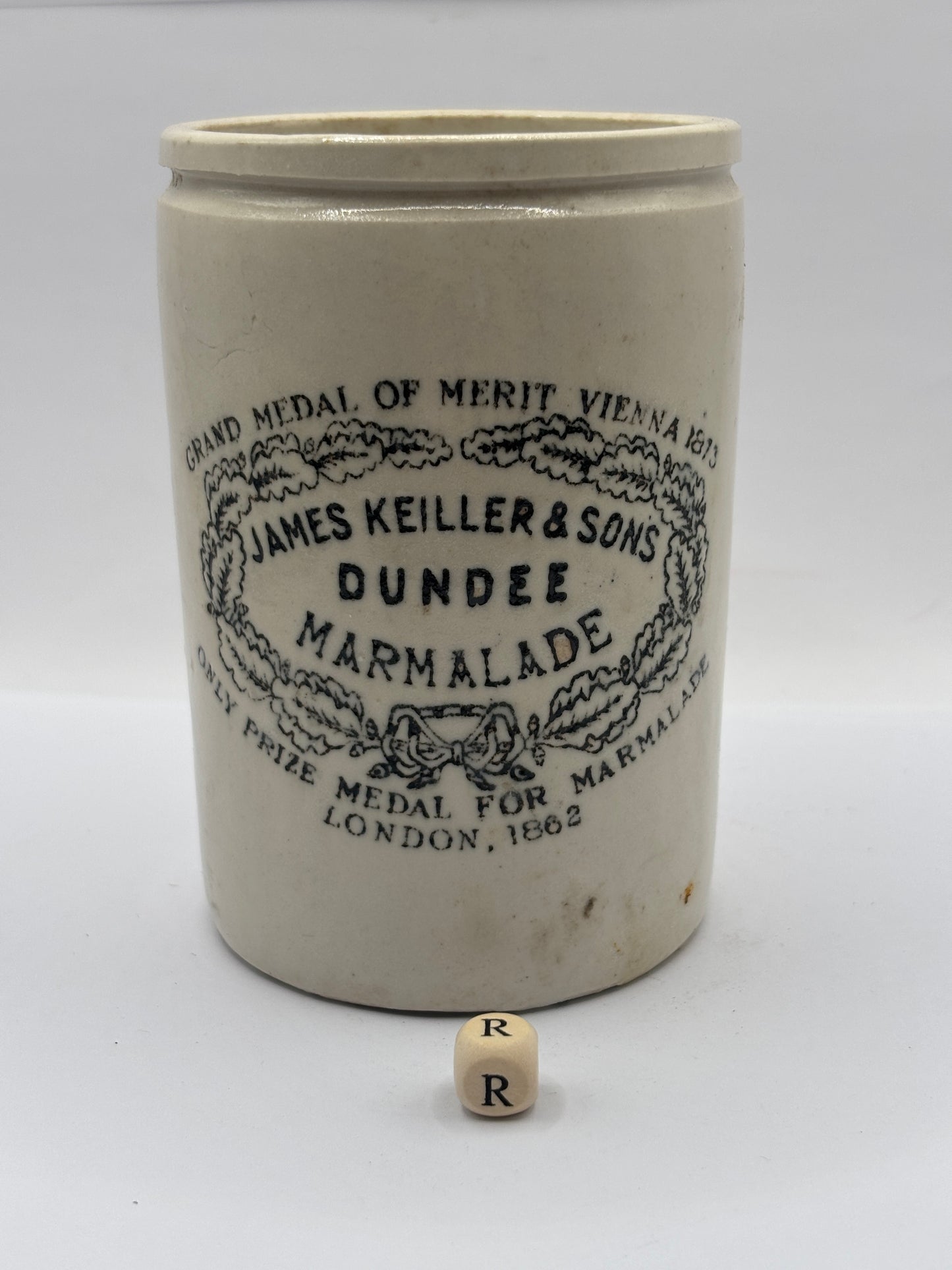 Old 1lb James Keiller Dundee marmalade Jar (R)