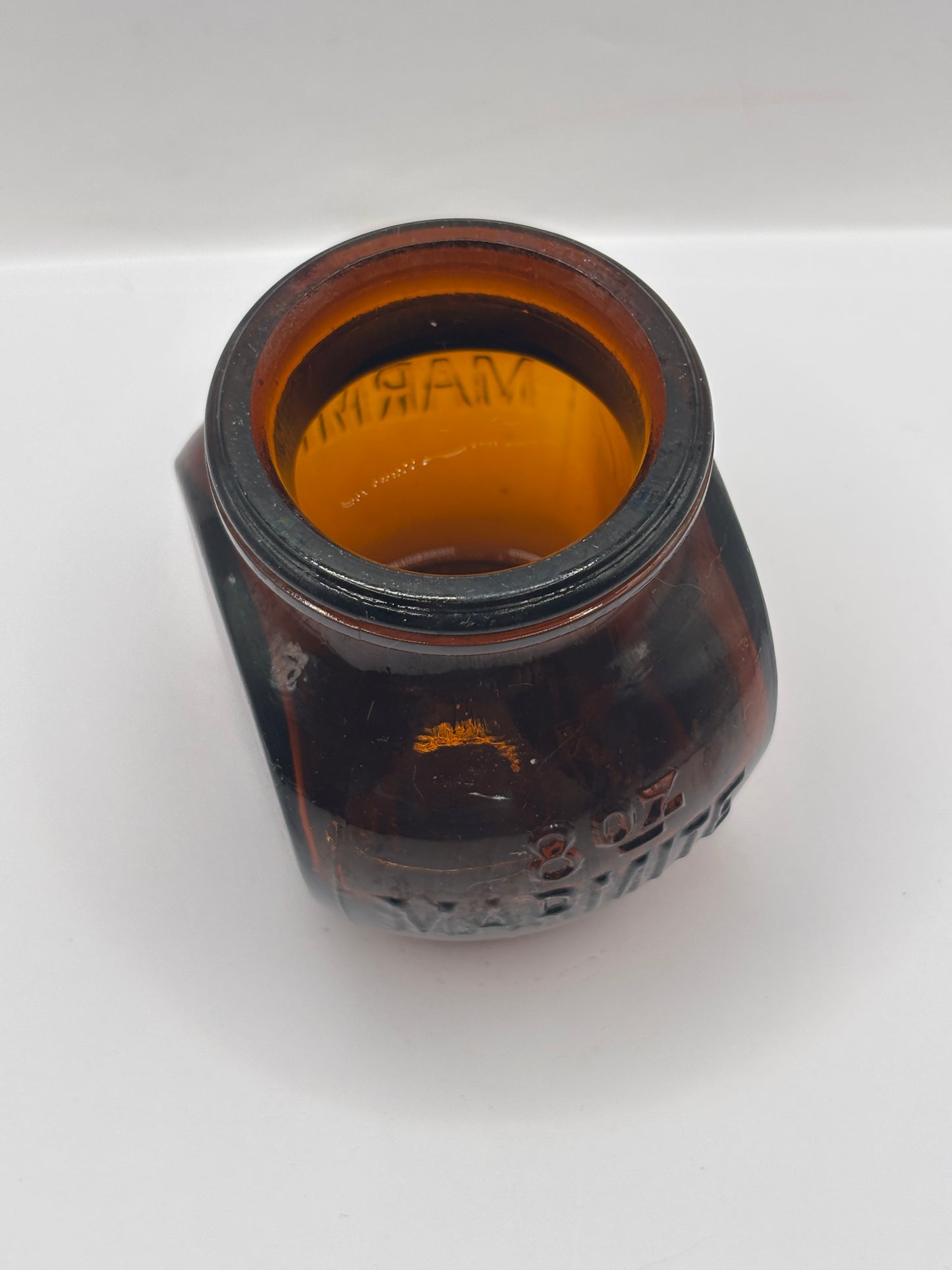 old amber glass marmite bottle 8Oz