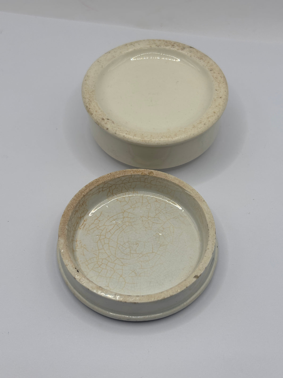 Old advertising lid and base, cold cream
