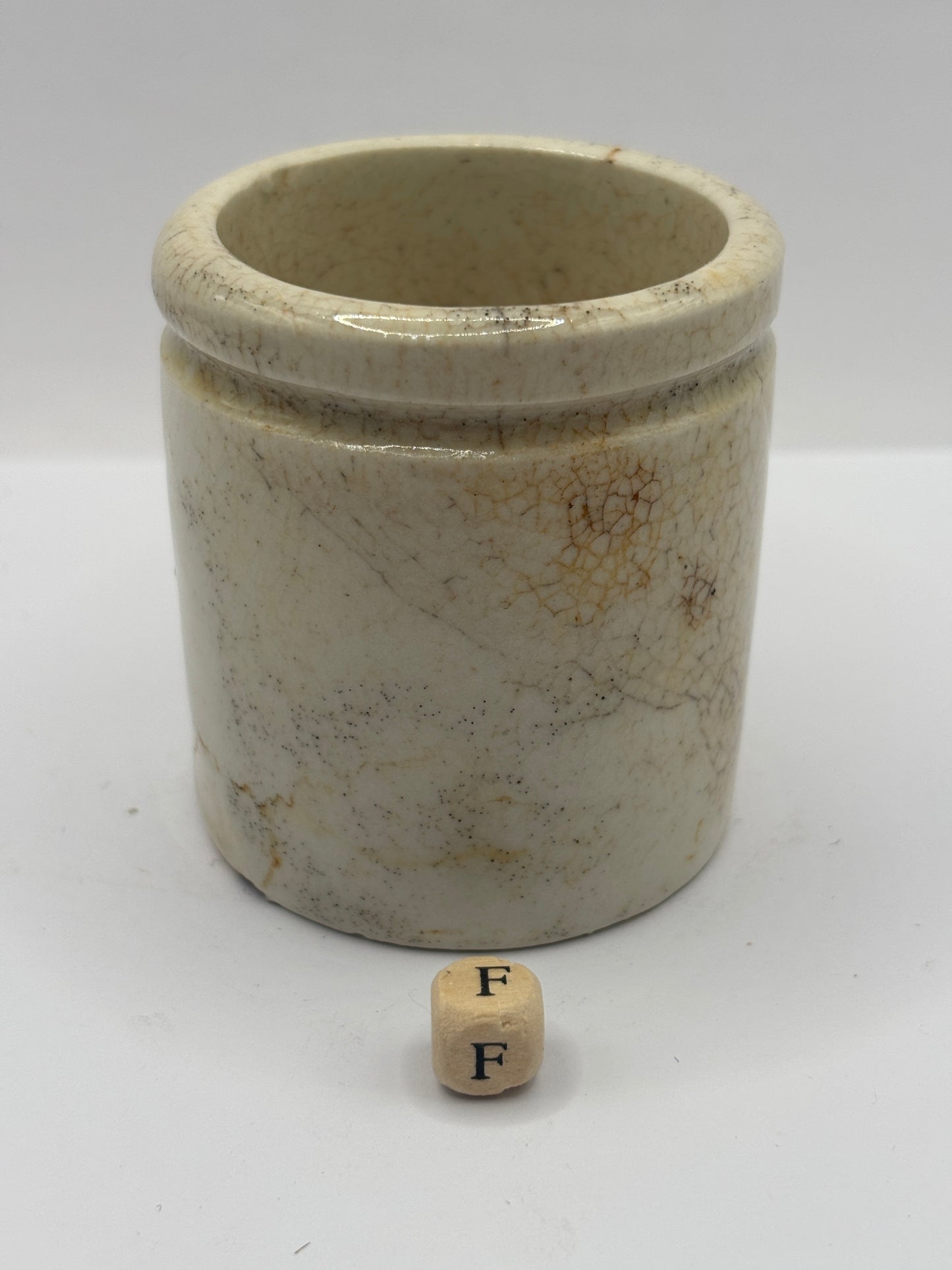 Old small chunky stoneware pot (F)