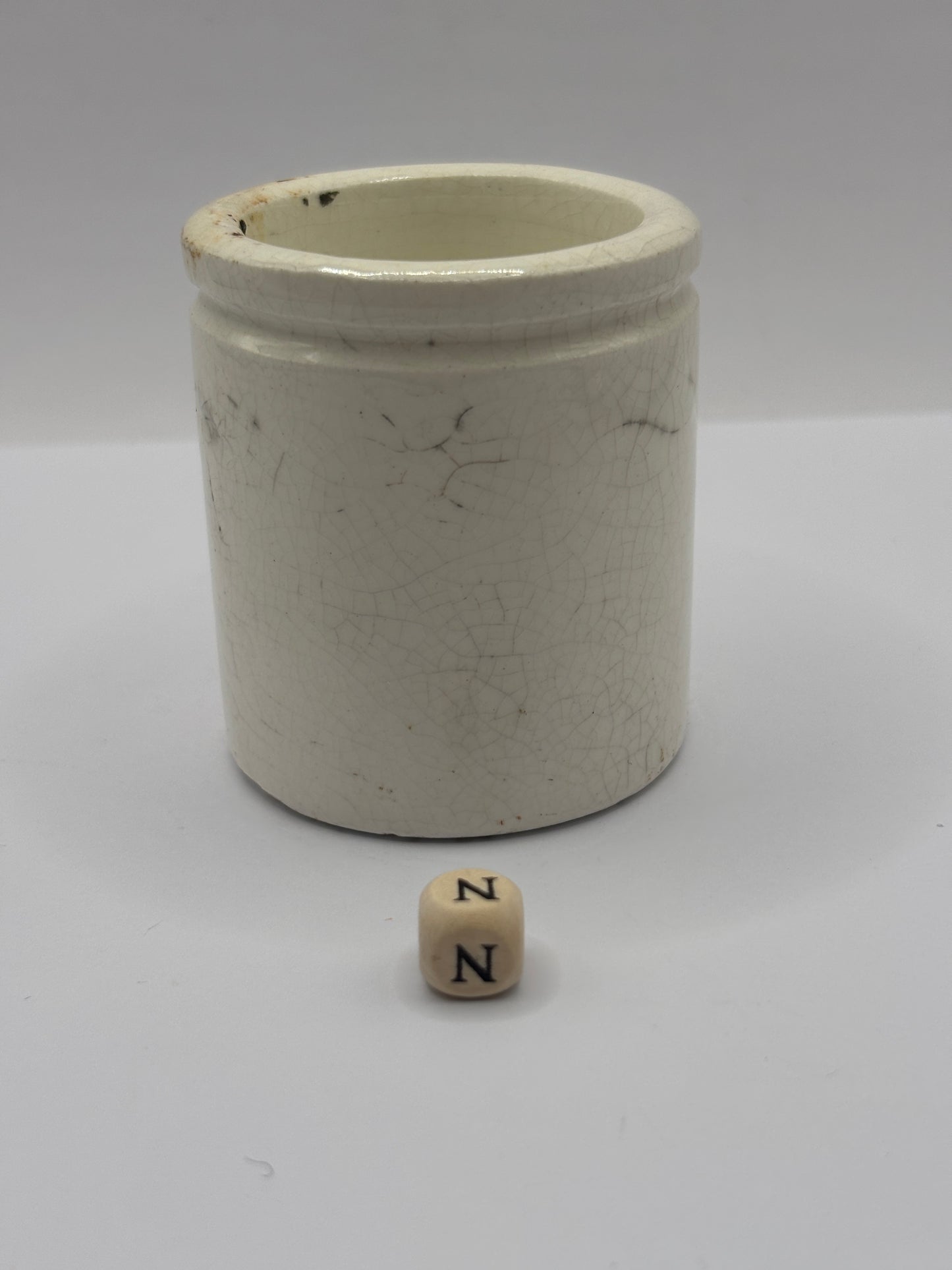 Old small chunky stoneware pot (N)