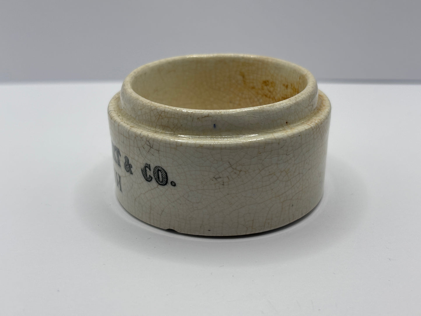 Old Duncan Flockhart advertising chemist base, stained & crazed