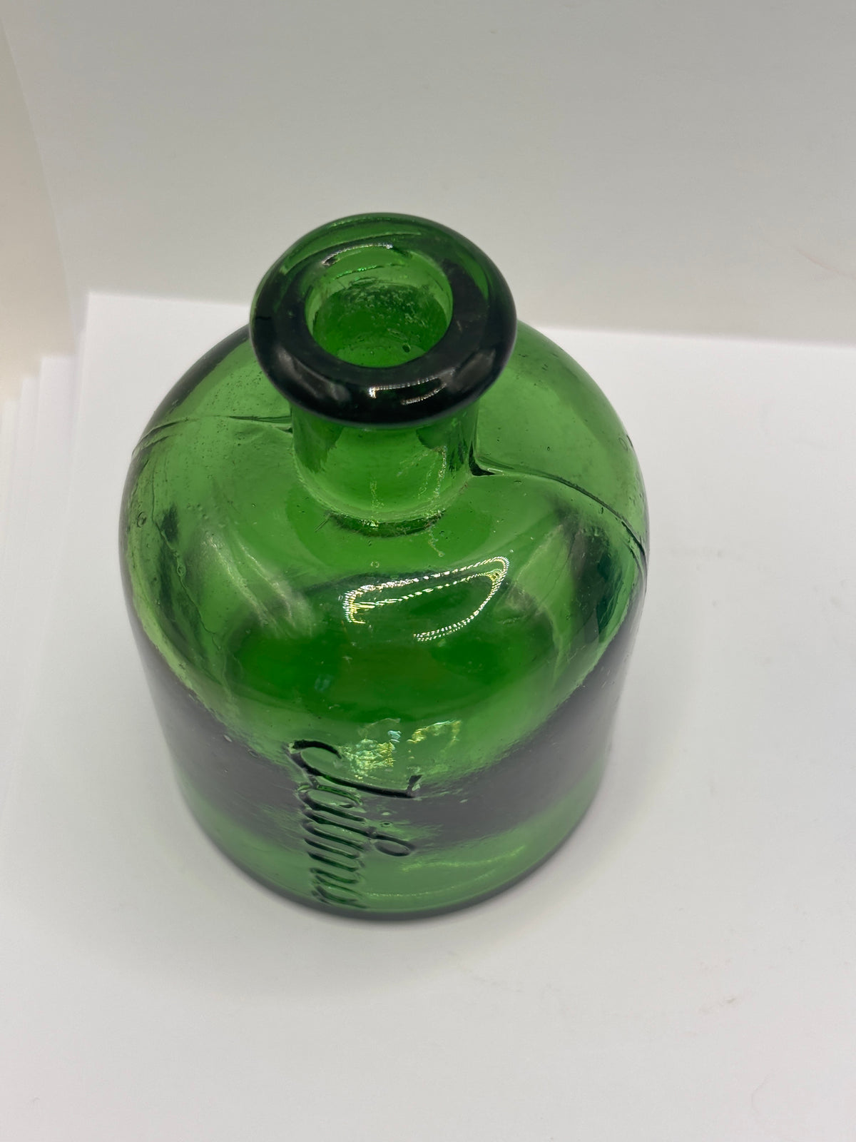 old green glass Jailma bottle