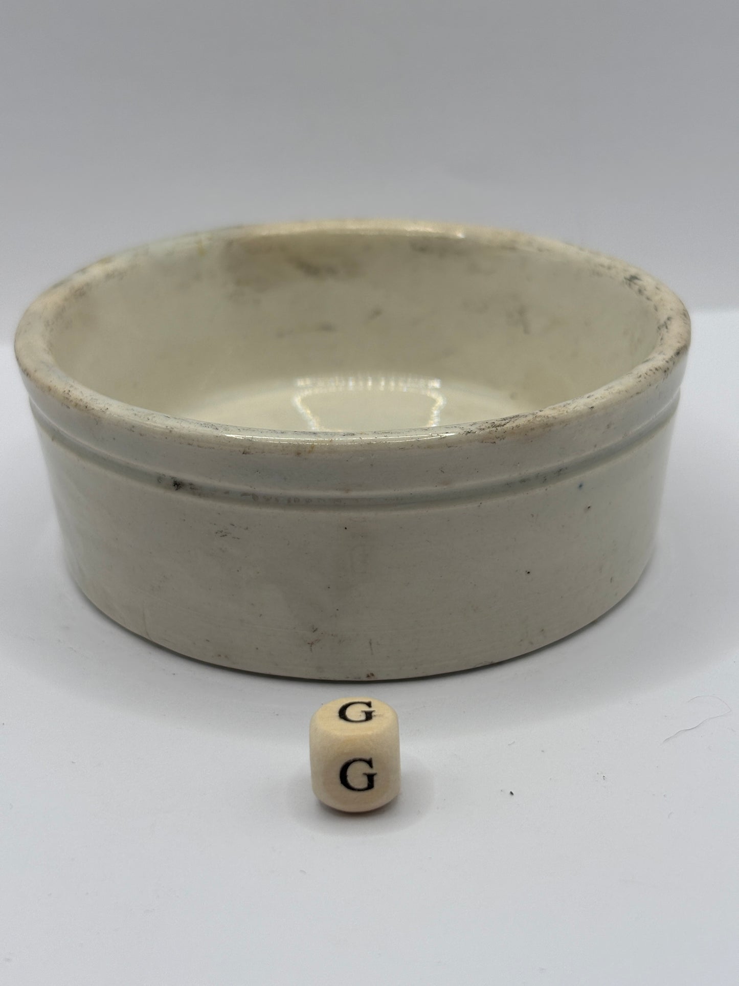 Old plain stoneware meat paste pot, potted meat (G)