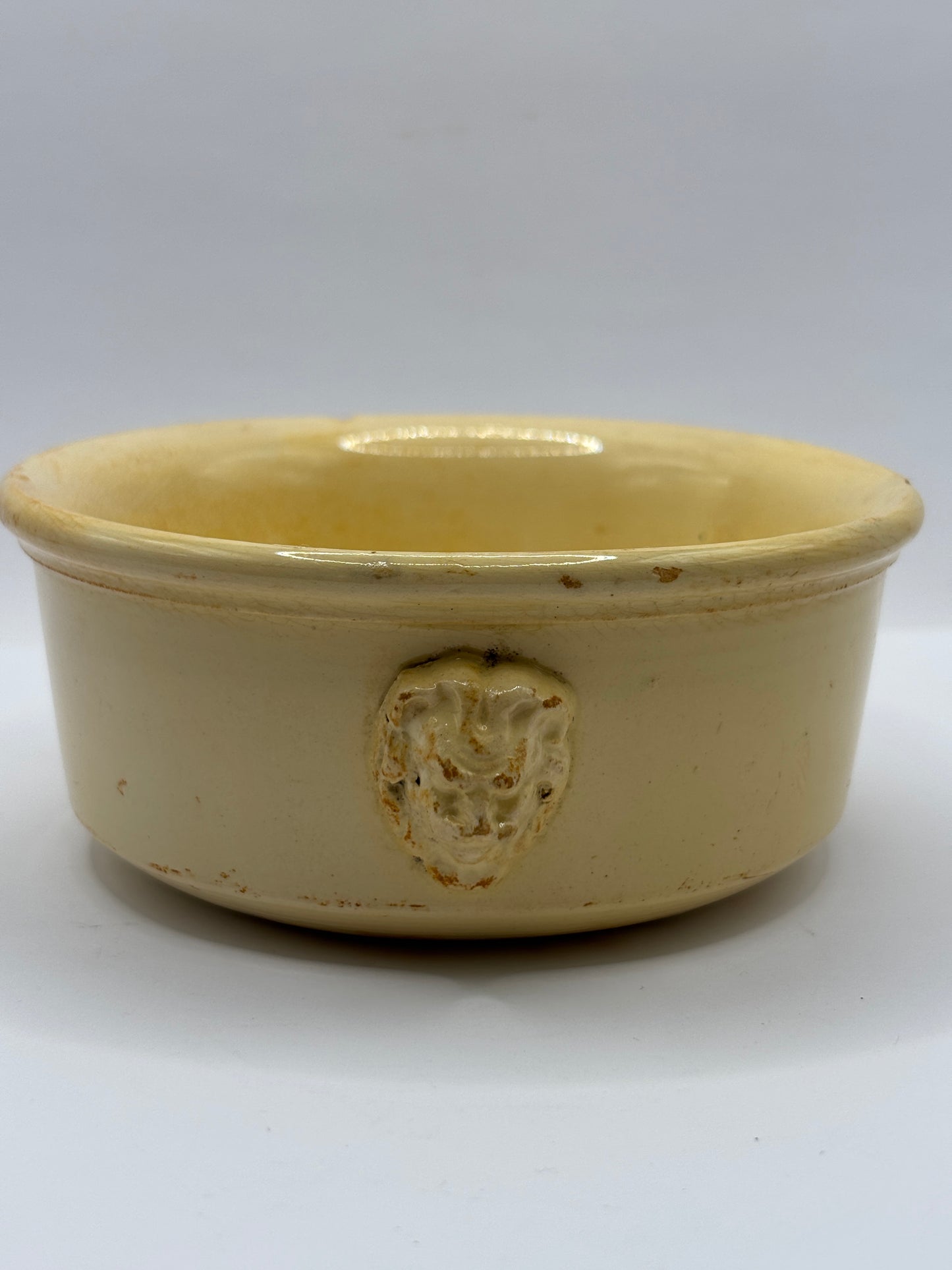 Old french terrine jar/pot. Base. Lion head