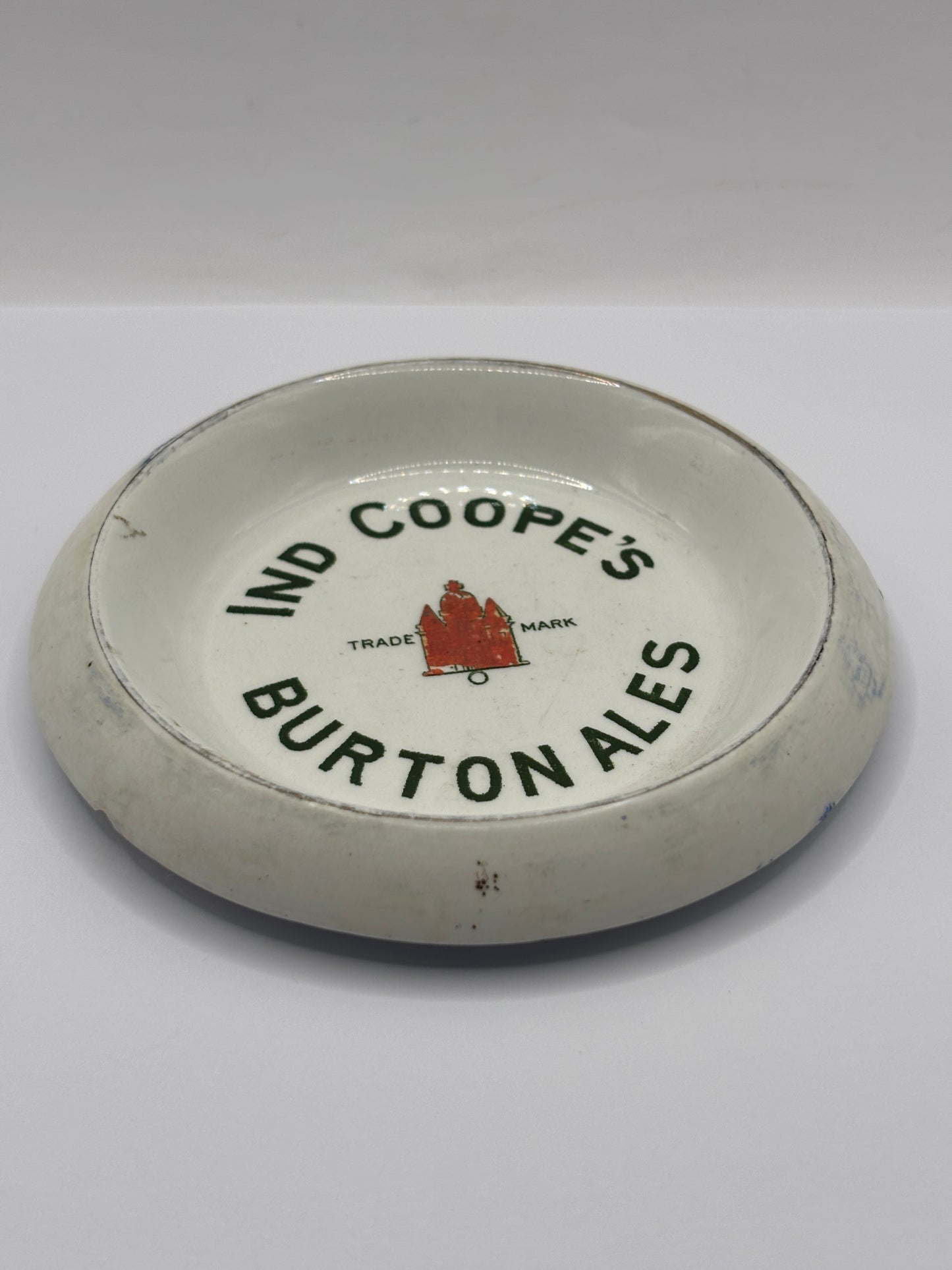Old advertising ash tray, brewery, Ind coupes burton ales