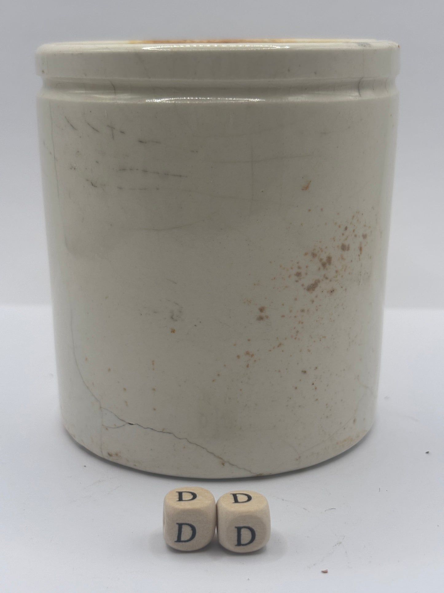 Old stoneware marmalade jar, 1lb (DD)