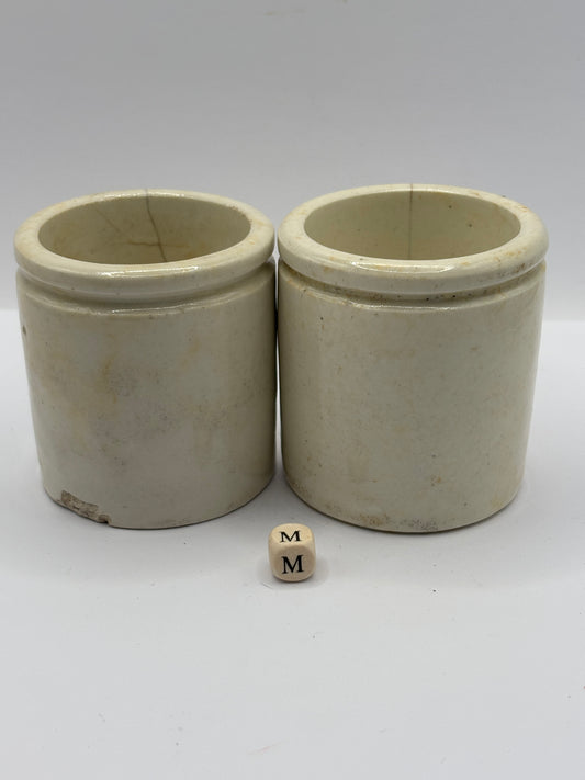 2 Old chunky stoneware pots (M)