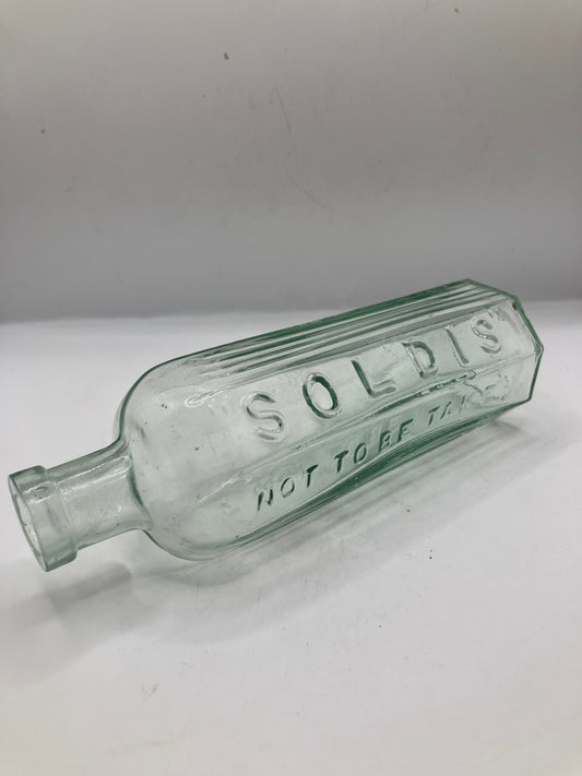 Soldis ribbed poison bottle, not to be taken