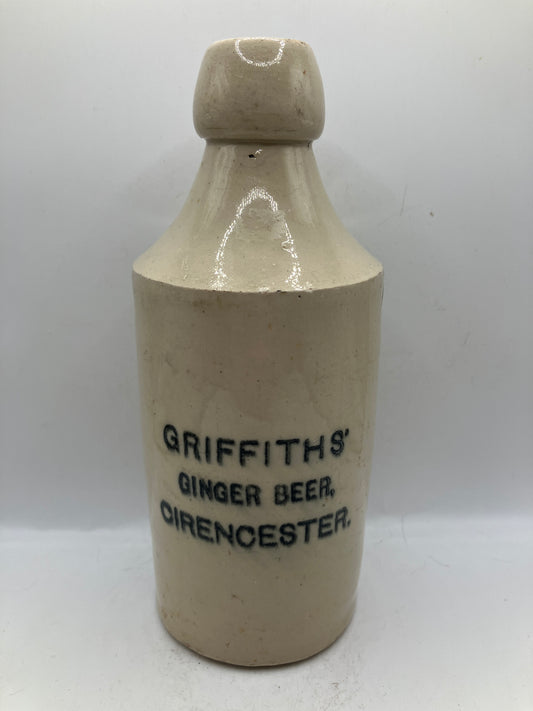 White stoneware ginger beer bottle, Cirencester